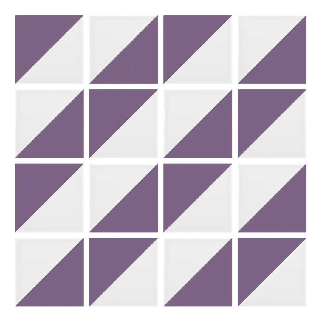 Carrelage decoratif Blanc mat 10x10 cm Trigone lilas (1 unité) | Leroy ...