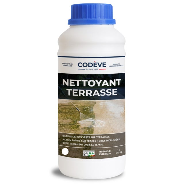 Nettoyant Terrasse - 1 L - Codeve Bois - Pour Traiter Une Terrasse, Pavé, Carrelage, Dalle, Pierre Ou Béton.