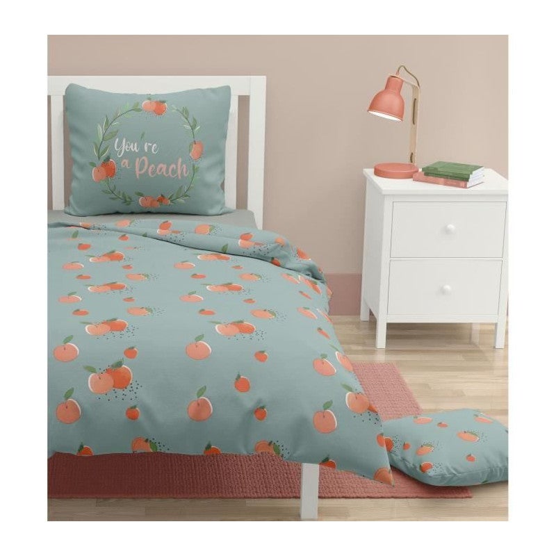 Parure de couette ROUPILLON Peachy - 2 Pcs - 140 x 200 - 100% Coton Parure de couette ROUPILLON Peachy - 2 Pcs - 140 x 200 - 100% Coton