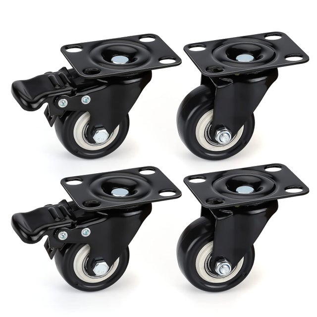 Lot De 4 Anciennes Roulette Roue Metal Plastique Meuble