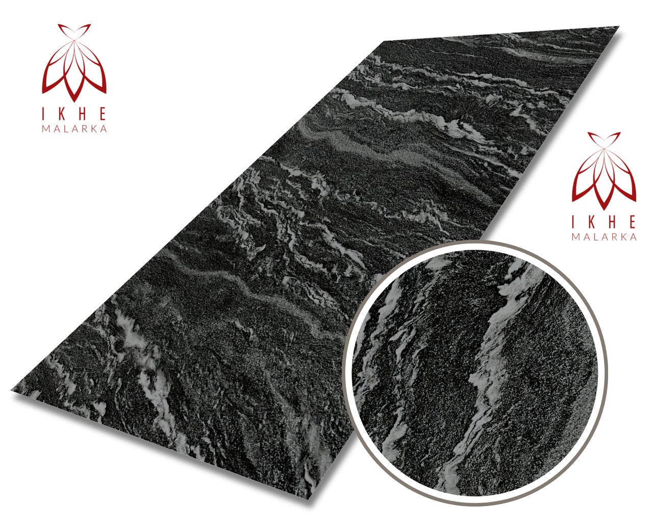 Panneau mural effet marbre – Revêtement PVC 120x60 cm | 2,5 mm | Résistant à l'eau, aux UV et à l'humidité | Alternative aux carreaux Black02 - 2
