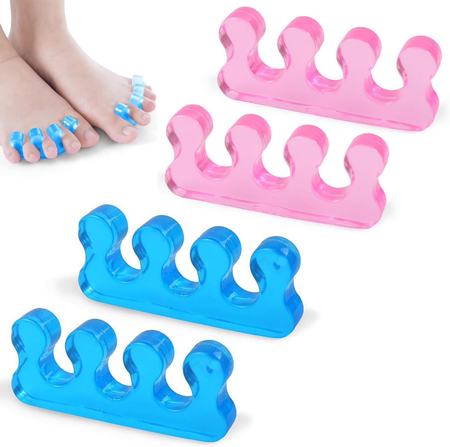 4 szt. Separatory do palców stóp do pedicure, zmywalne separatory do paznokci wielokrotnego użytku
