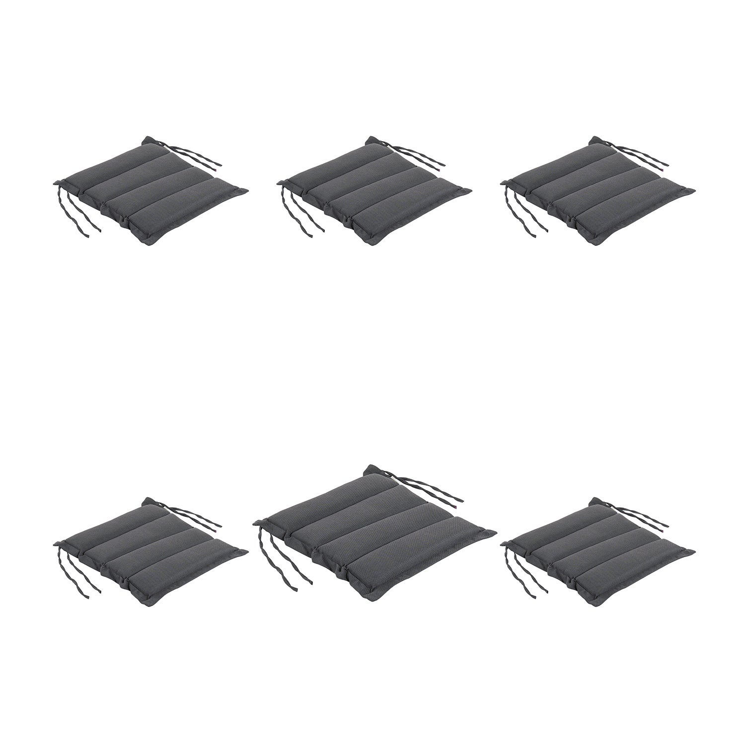 Pack de 6 cojines para sillas de jardín olefin gris 37x37 cm