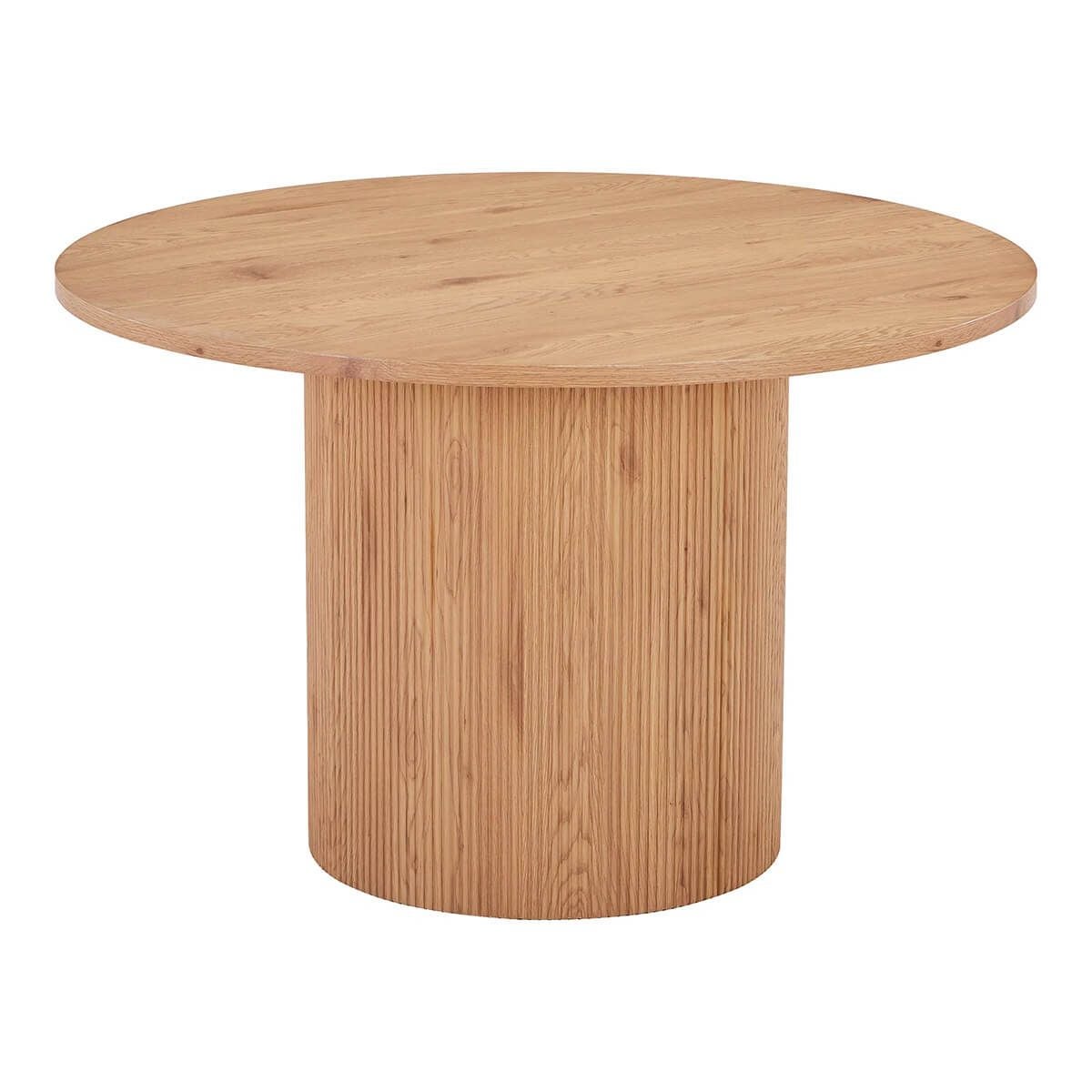ANKARA - Table repas Ronde 120cm Pieds Relief MDF Effet bois naturel ...