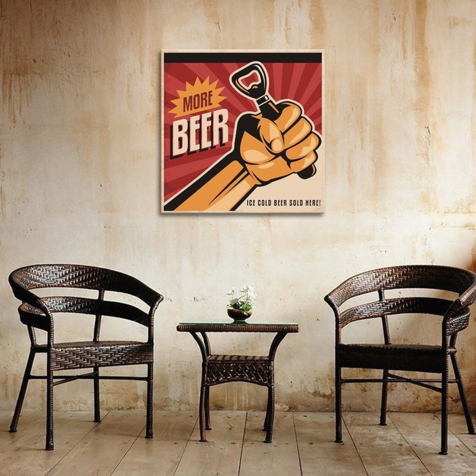 Tableau Plus de bière - 50 x 50 cm - 2