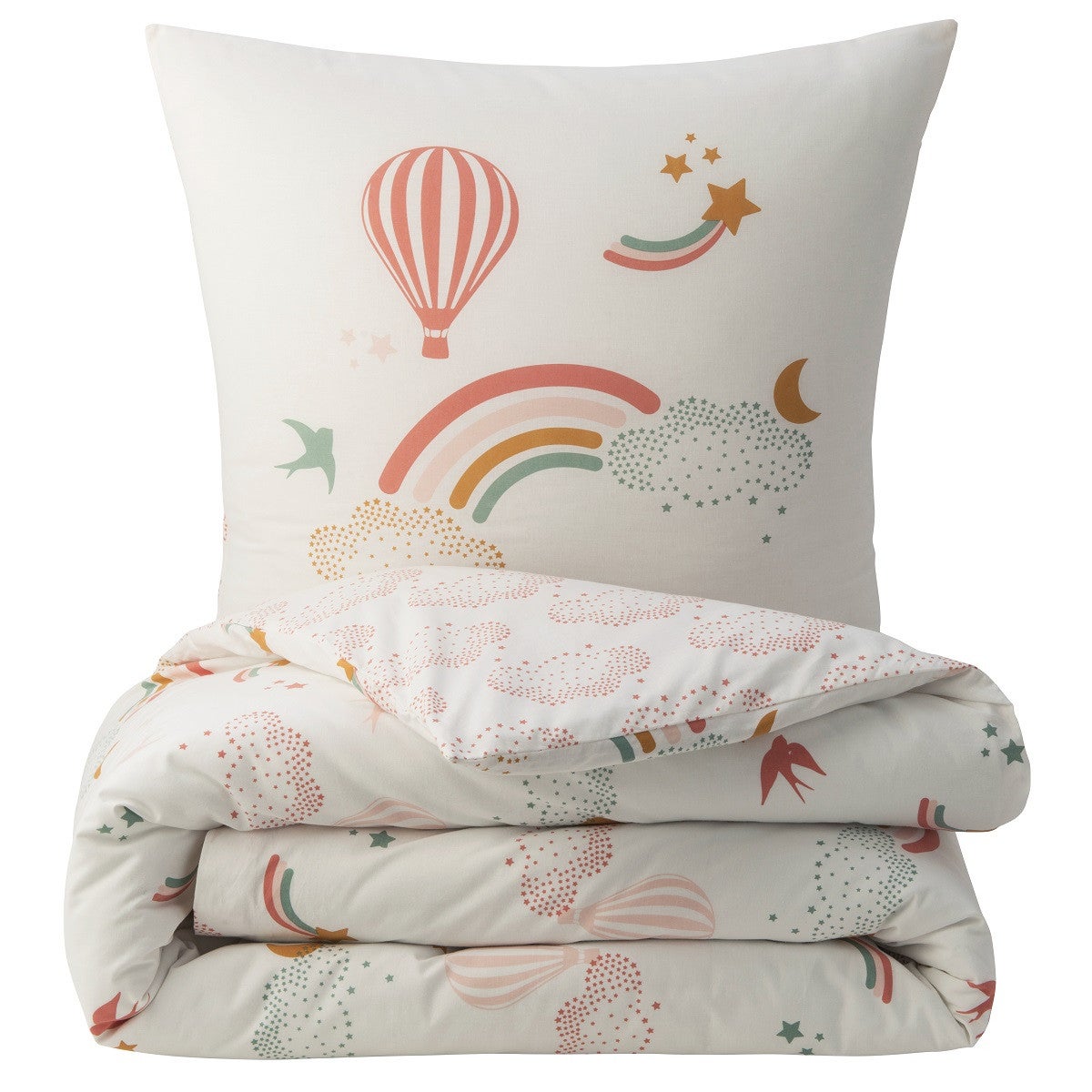 Parure de lit enfant en coton imprimé arc-en-ciel 140x200cm - 3