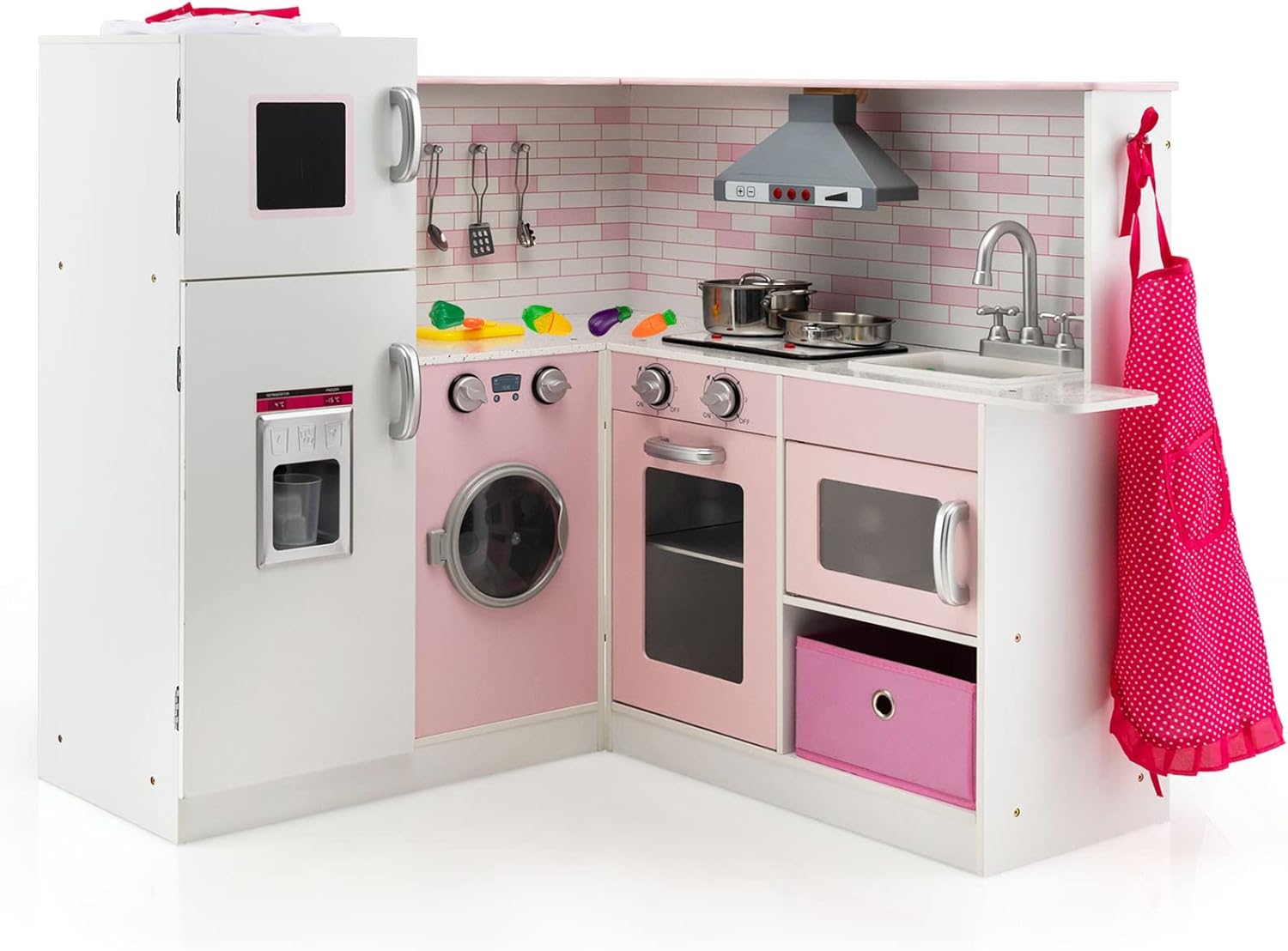 Cuisine de jeu en bois Mamabrum - Cuisine LED - Accessoires de cuisine pour enfants