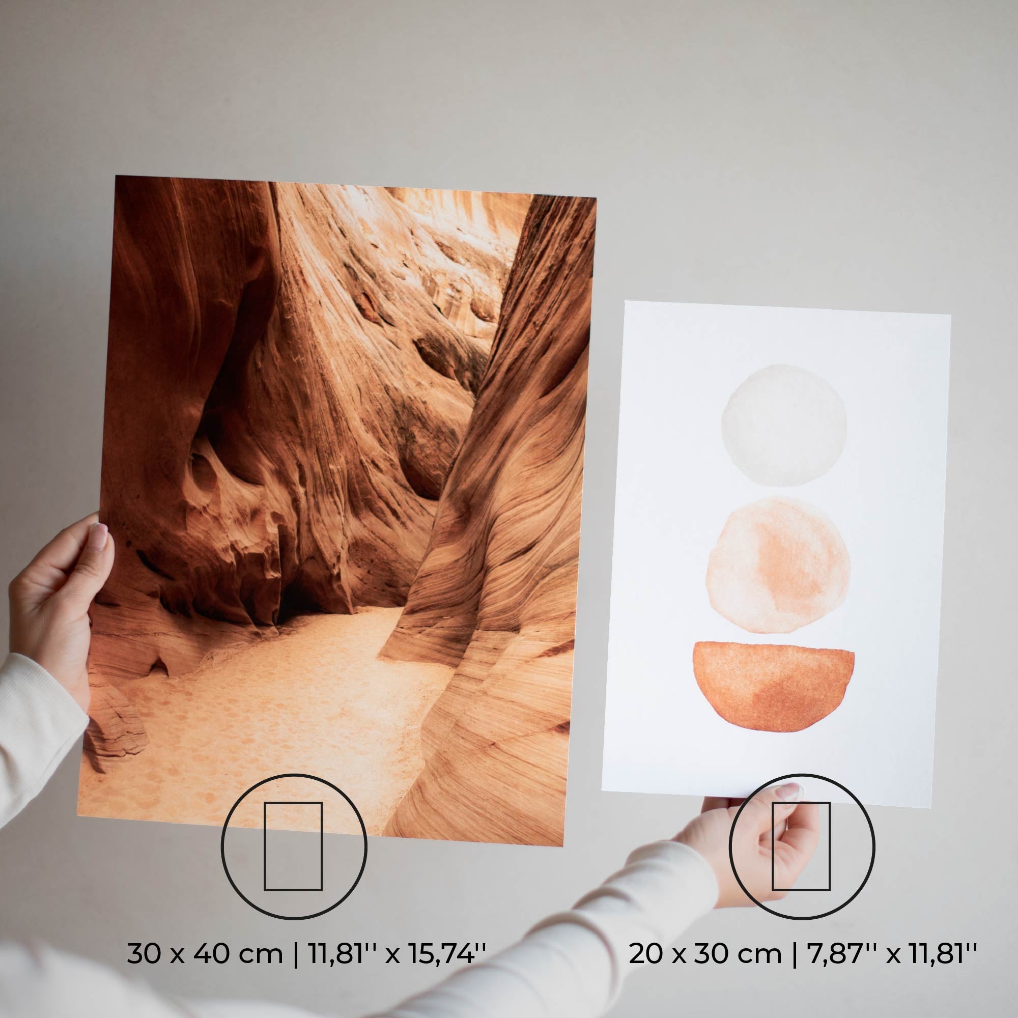 Set de 7 illustrations décoratives sans cadre - Photographies de déserts, messages, aquarelles - 20x30 cm, 30x40 cm - MILUKA - 4