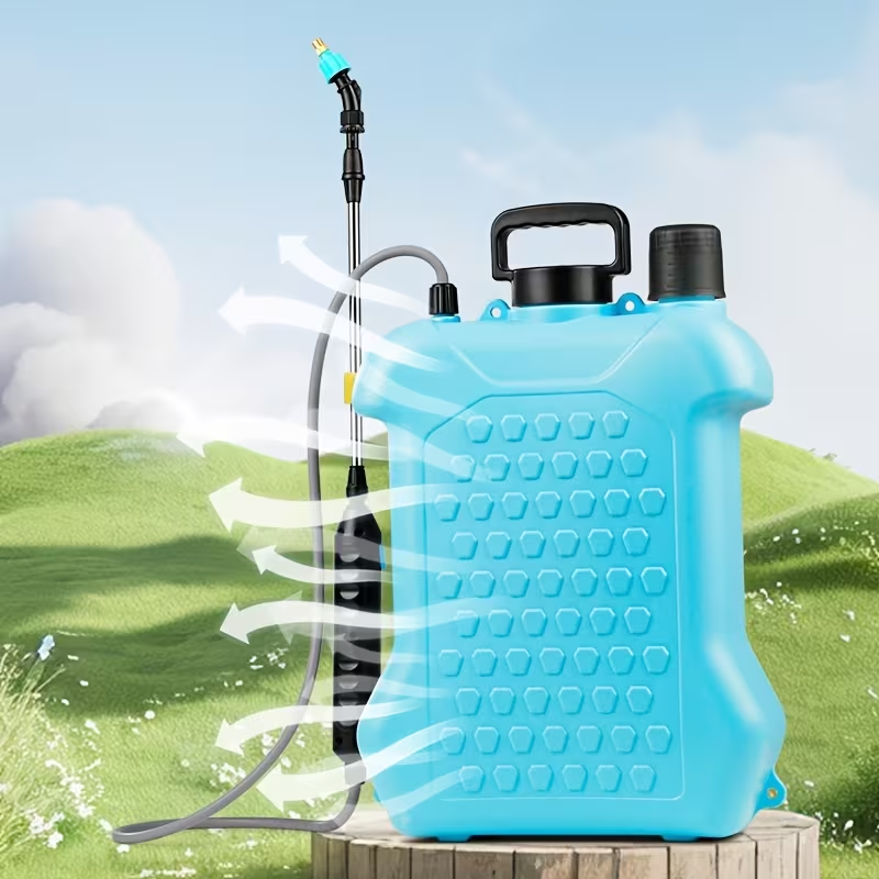 Pulvérisateur électrique grande capacité de 15 L, pulvérisateur à épaule haute pression, alimenté par batterie, avec perche télescopique et 3 buses - 7