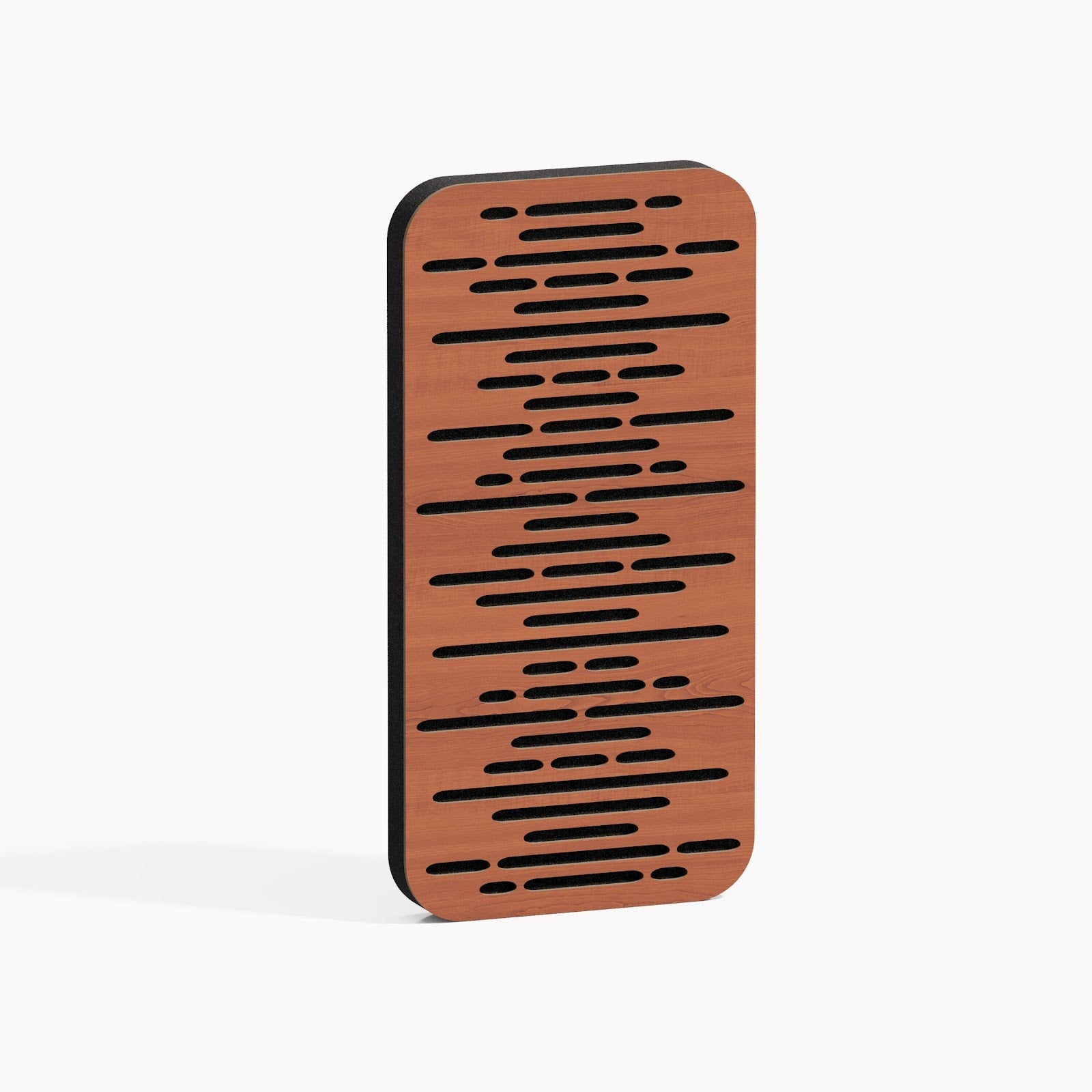 Lot de 4 Panneaux acoustiques Wave-D18 étroits insonorisants 23x46x3 cm - 0,42 m² surf.totale -MDF perforé laminé et mousse acoustique -Cerise - 2