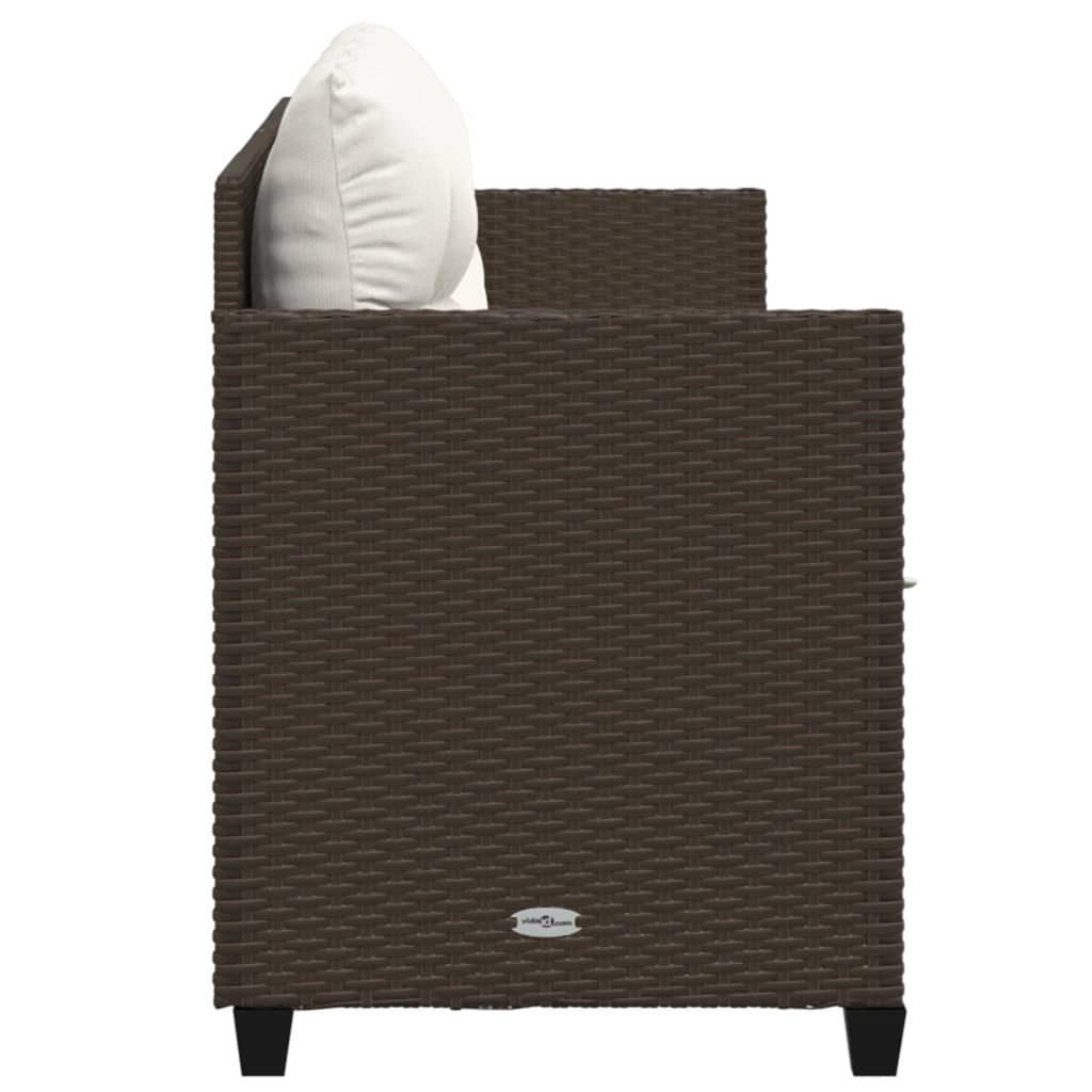 Tumbona con cojines ratán sintético marrón - COMFORTXL - 5