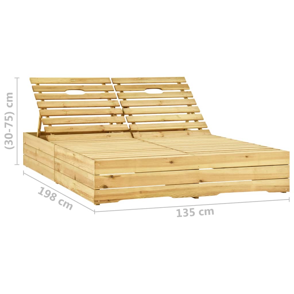 Sedia a sdraio lettino da giardino prendisole terrazza mobili da esterno 198 x 135 x (30-75) cm doppi e c 02_0012753 - 7
