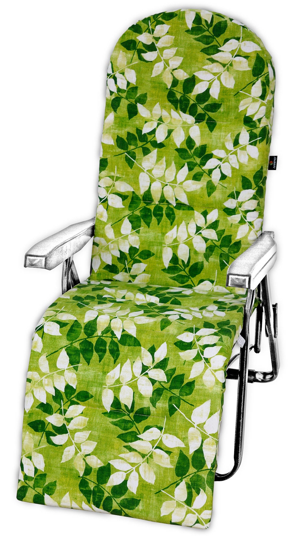 Poduszka na leżak ogrodowy z podnóżkiem AMPO zielony biały 1 szt.