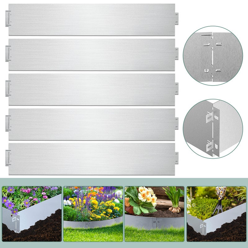 Bordure De Pelouse En Métal Galvanisé 20M - 100 X 18 Cm Bordure De