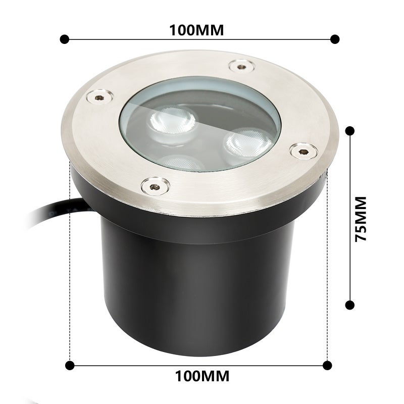 10x 3W lampadaire IP67 lumière LED encastrable sol spot sol spot sol - 2