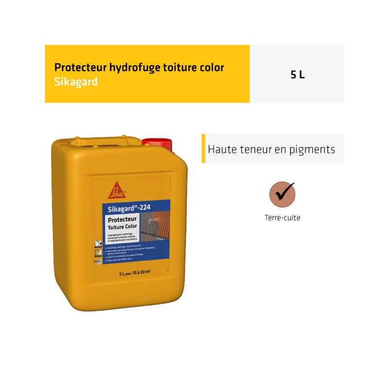Protecteur toiture SIKA Sikagard-224 - Terre cuite - 5L - 2