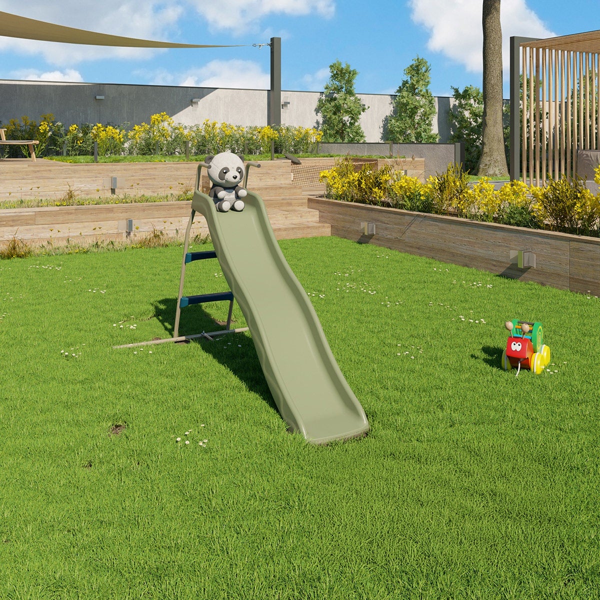 Toboggan Zazou vert pale 1,73 m 3 8 ans - 2