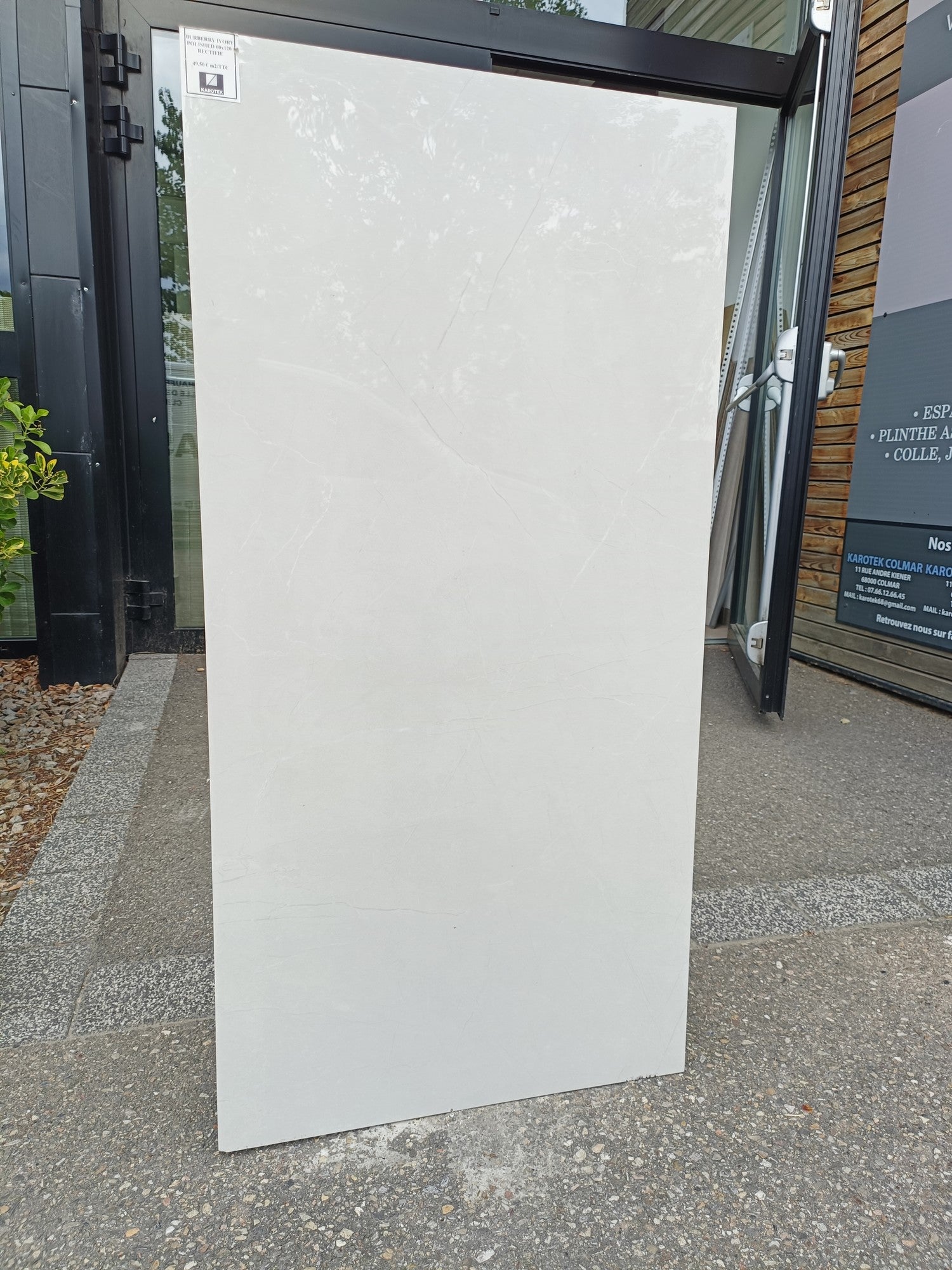 Carrelage sol/mur effet marbre BURRY IVORY BRILLANT L.120 x l.60cm - 3