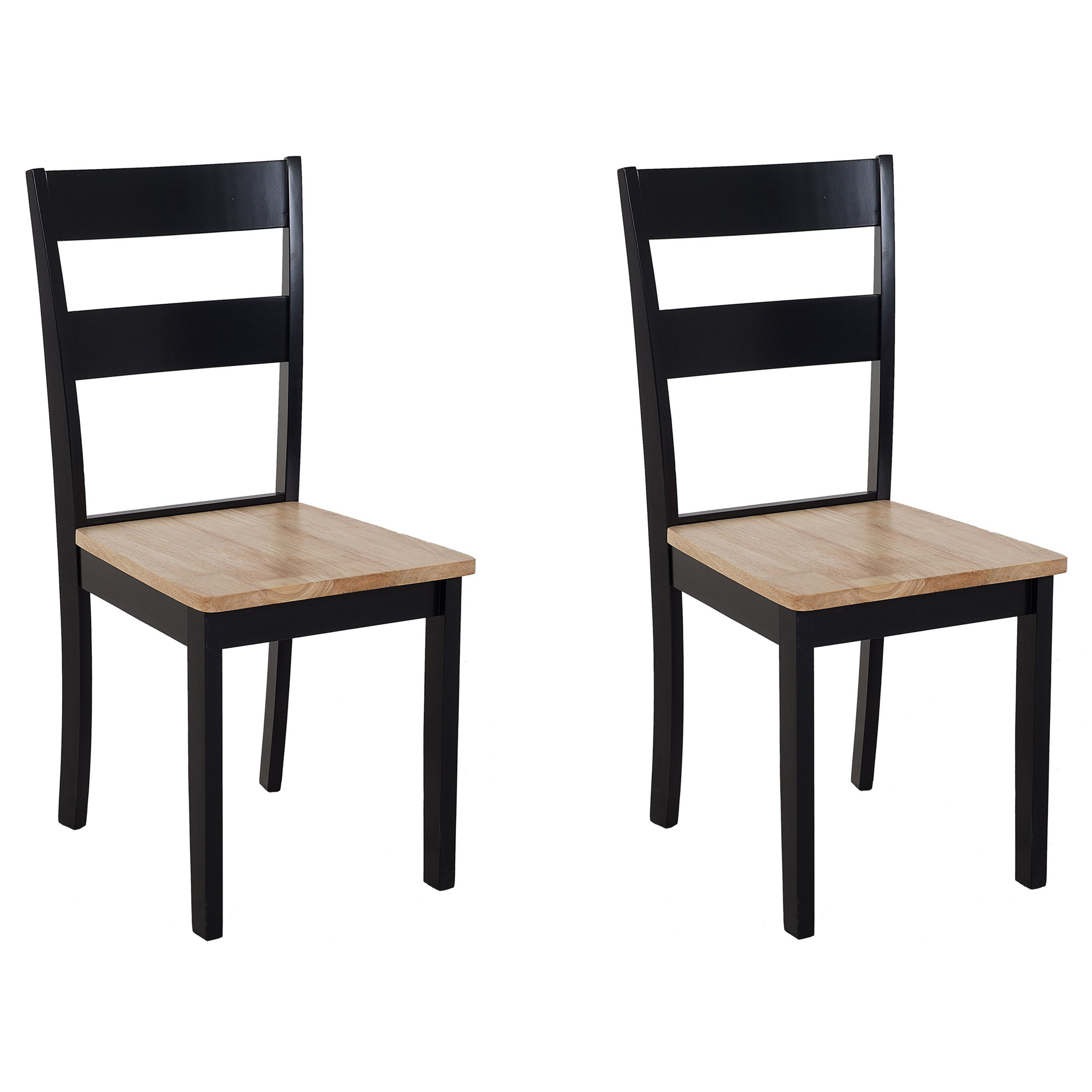 Beliani Conjunto De 2 Sillas De Comedor Georgia Madera Negro , Leroy Merlin