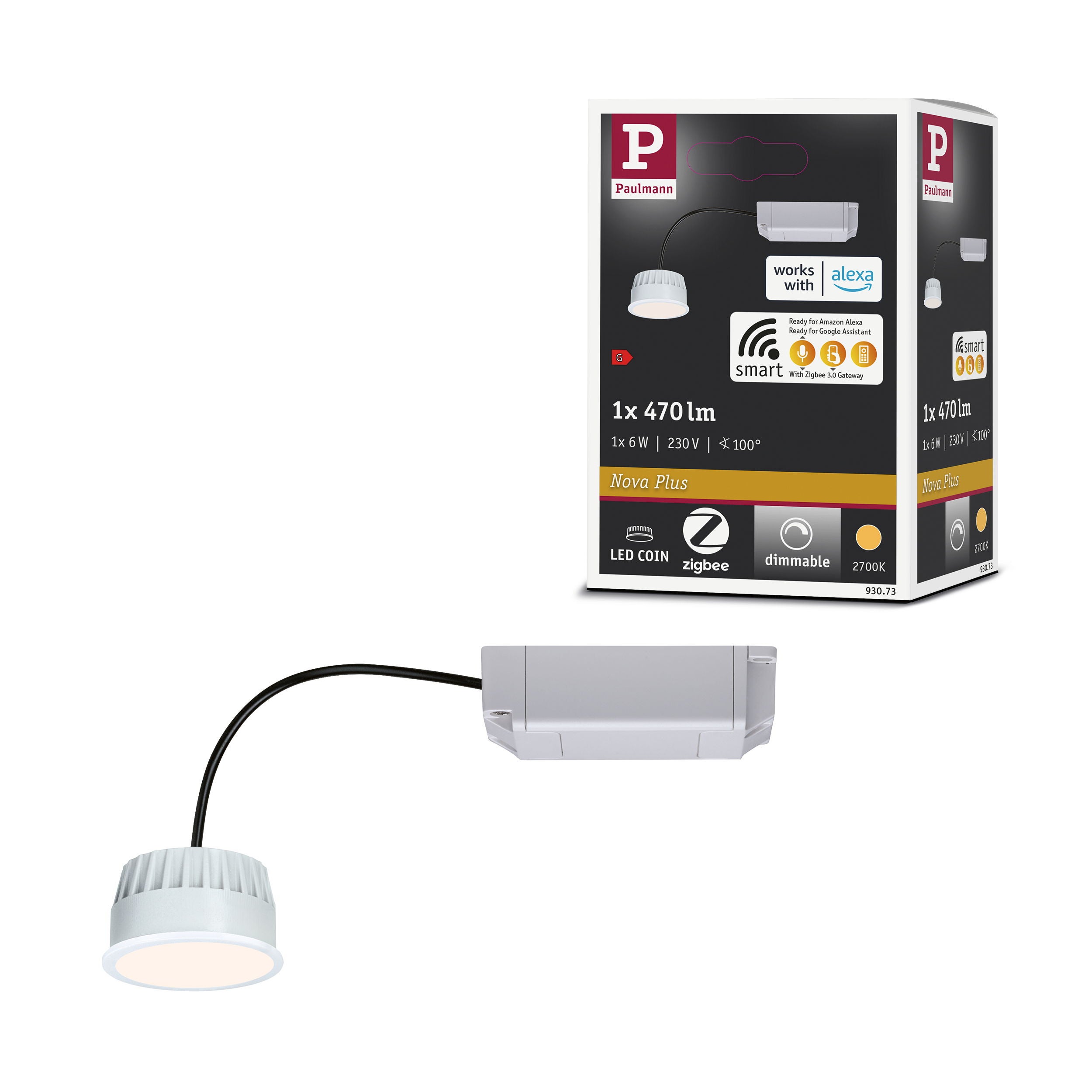 Spot encastré modulaire LED Smart Home Zigbee 3.0 Blanc chaud Coin Kit ...