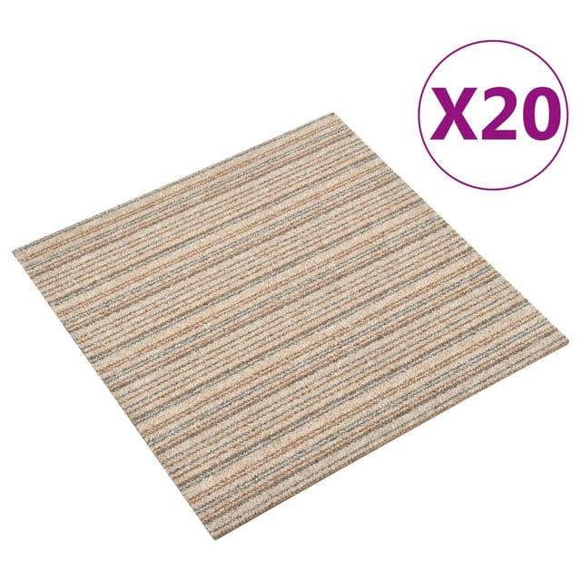 Maison Exclusive - Dalles de tapis de sol 20 pcs 5 m² 50x50 cm Beige rayé