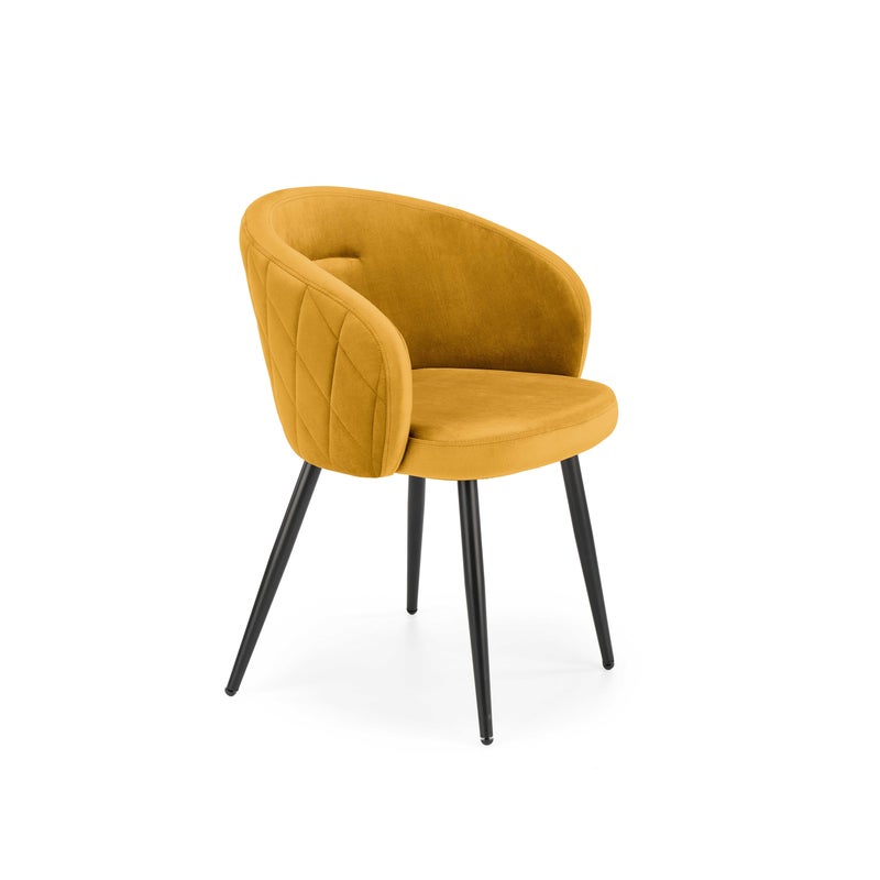 Krzesło tapicerowane K430 VELVET musztardowy