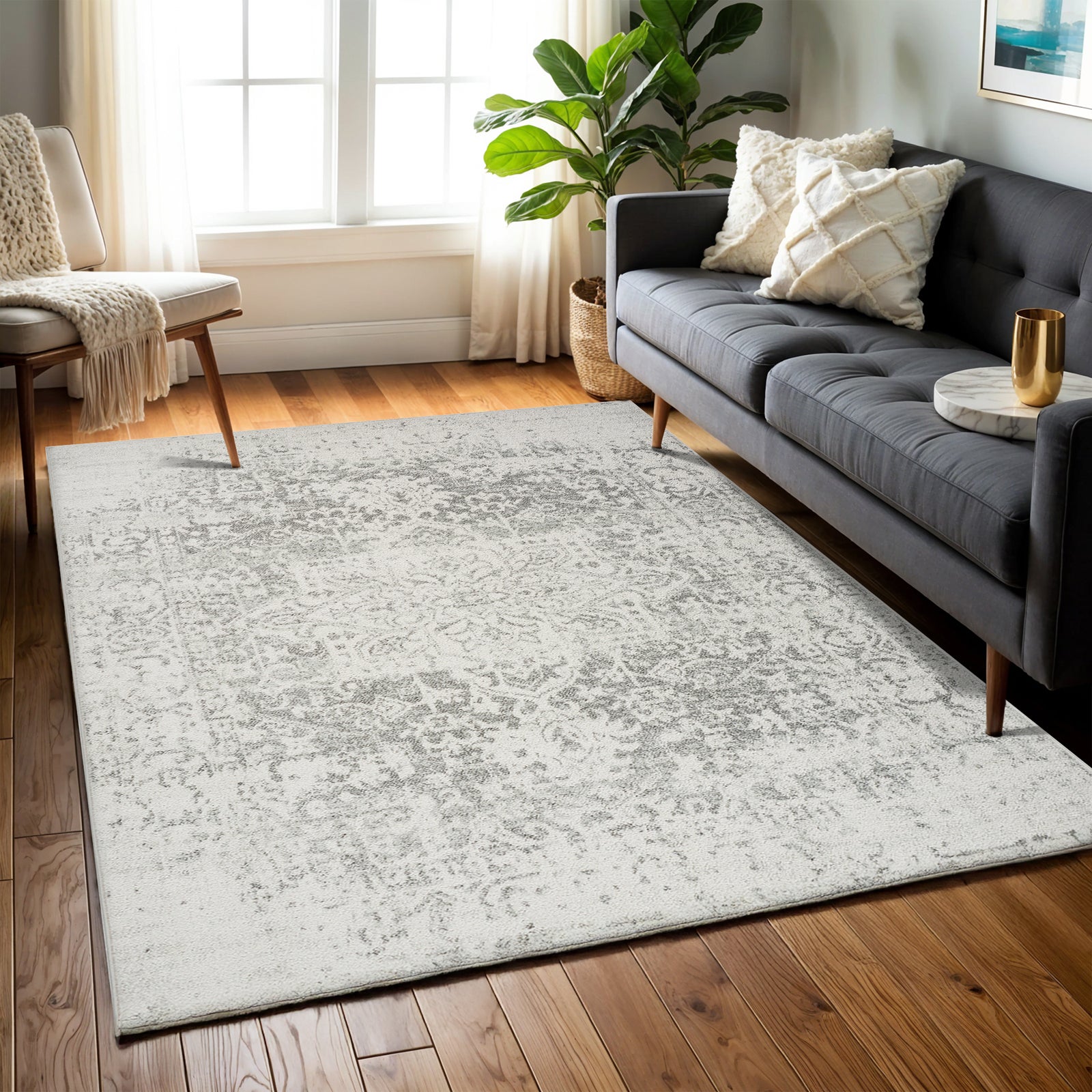 LIVABLISS Tappeto Vintage Orientale Grigio/Bianco 200x275 cm Juliette - 8