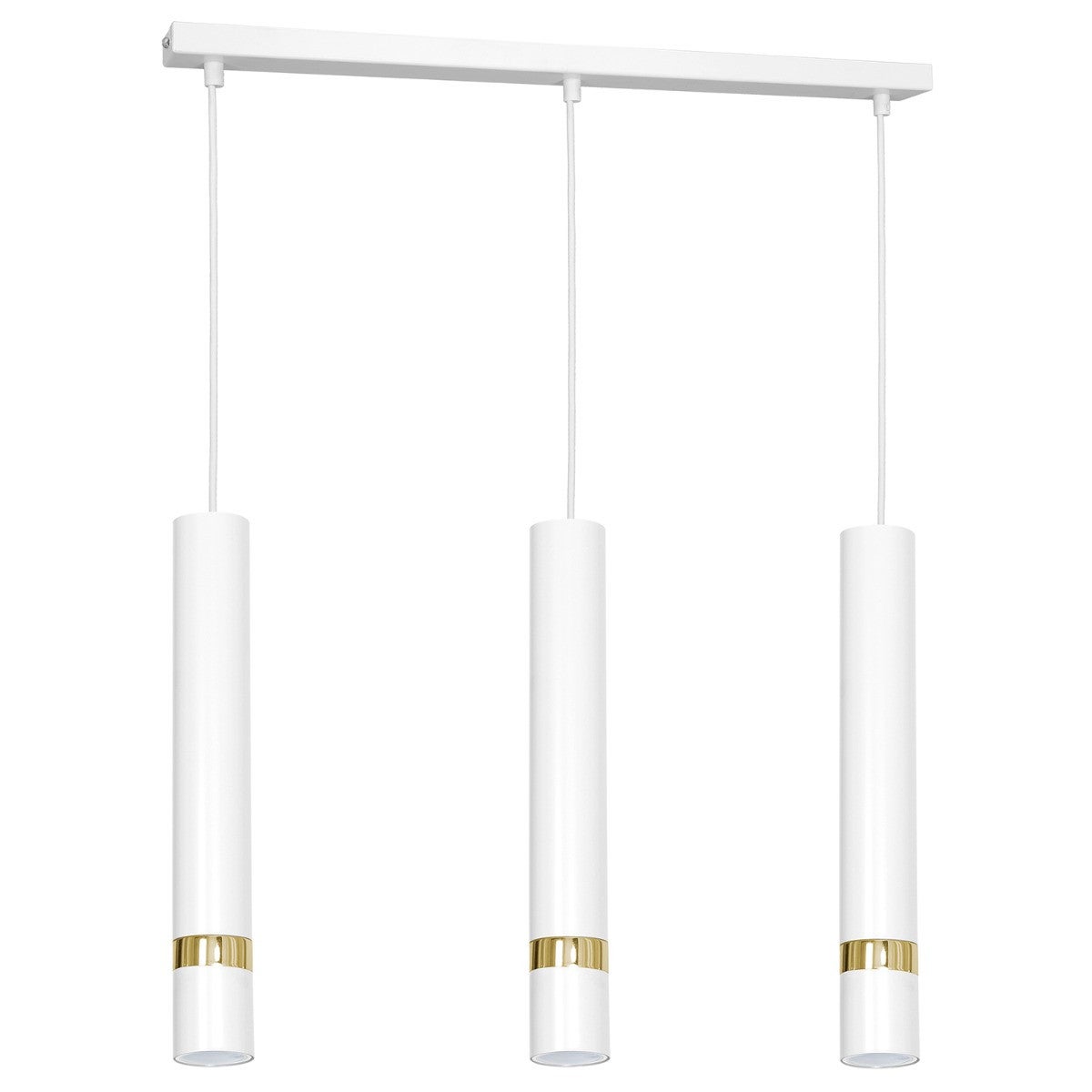 Lampa wisząca Reno biały matowa-złota 3xGU10x8W tuby wym: 110 x 60 x 6 cm metal Luminex