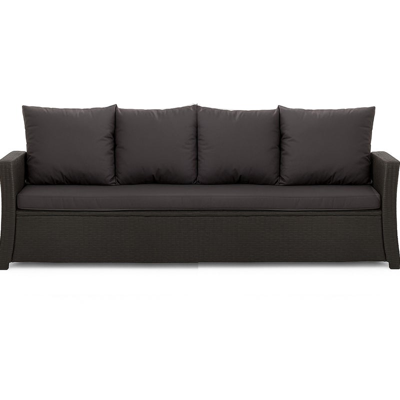 Poduszka ogrodowa na sofę rattanową 170x50x50cm poduszka na meble rattanowe czarna, poduszka na balkon taras, poduszki na meble ogrodowe