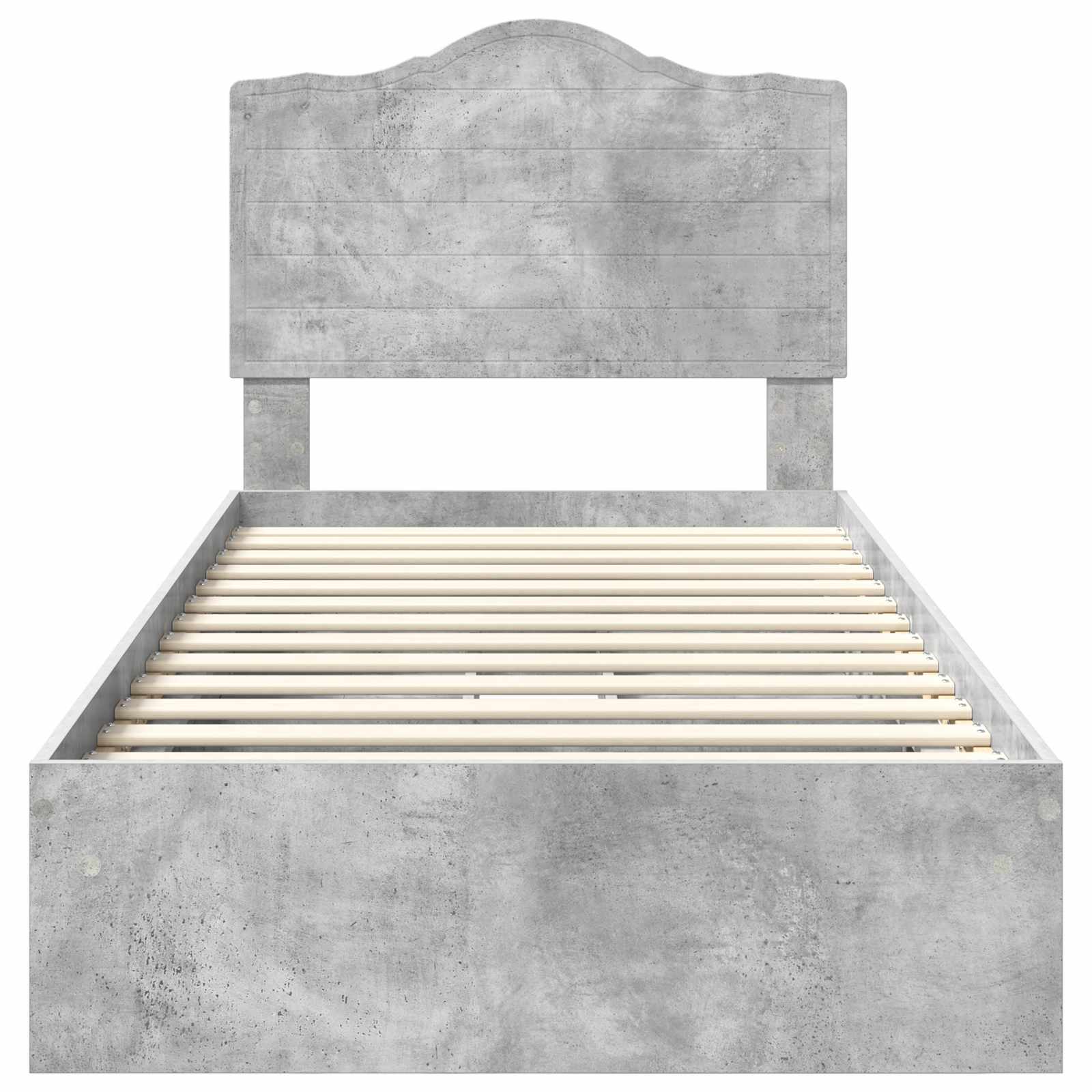 Lit de rangement Gris béton 90 x 190 cm panneau de bois - 8