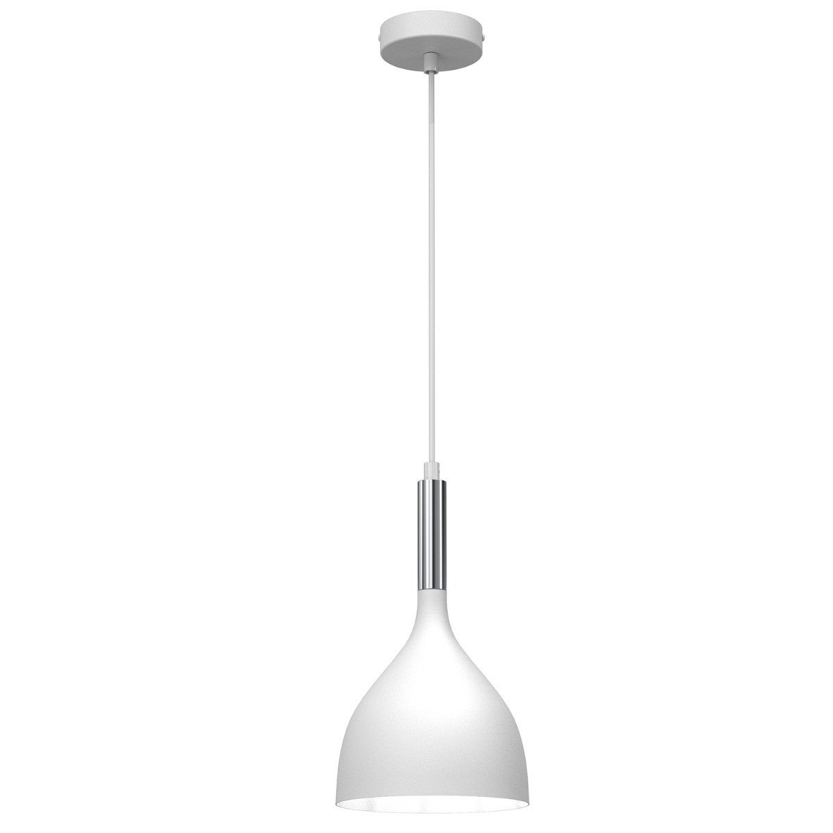 Lampa wisząca Noak biały matowa-chromowana 1xE27x15W wym: 110 x 17 x 17 cm metal Luminex