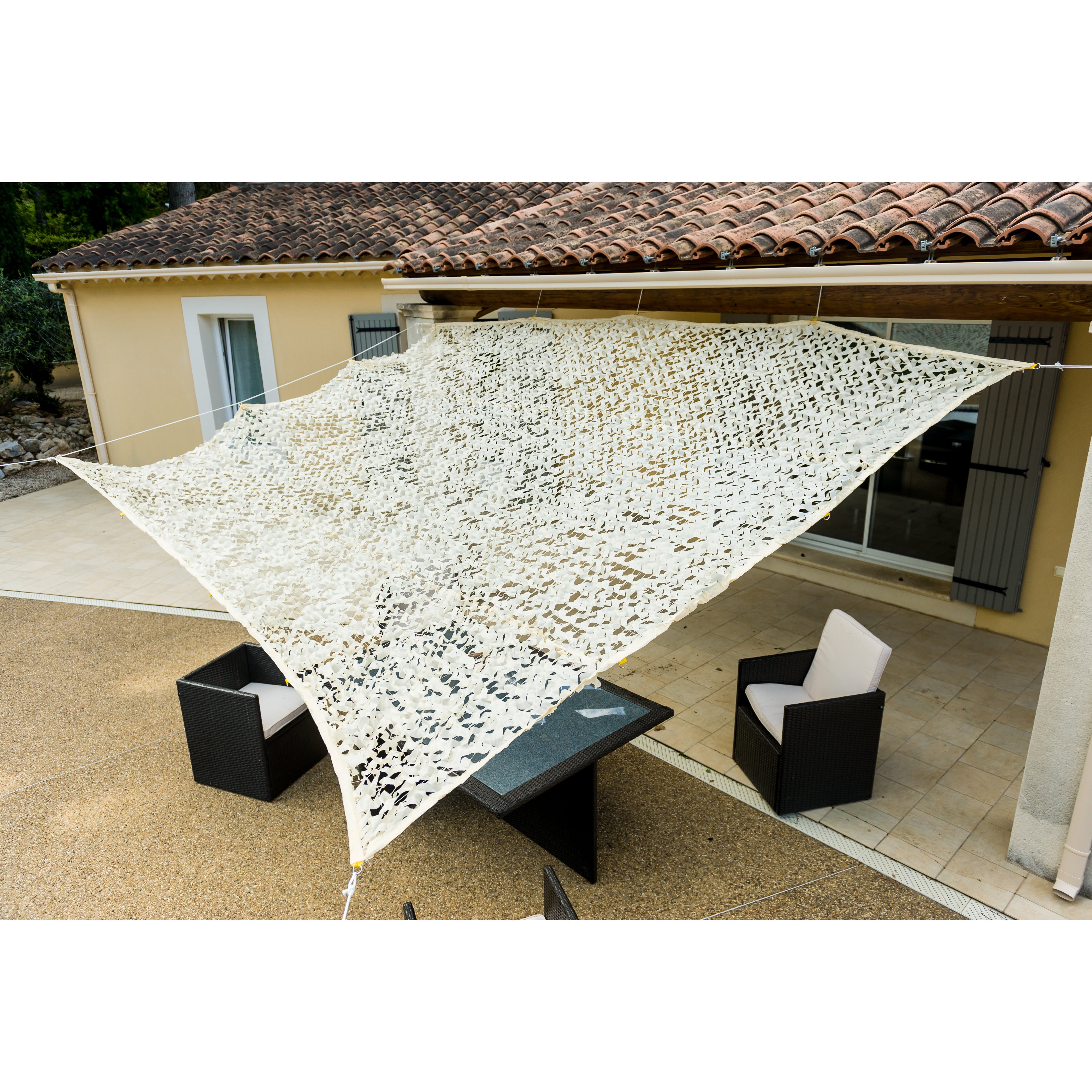 Toile d'ombrage ajourée beige 120 g/m2 WERKA PRO 3 x 4m - 4