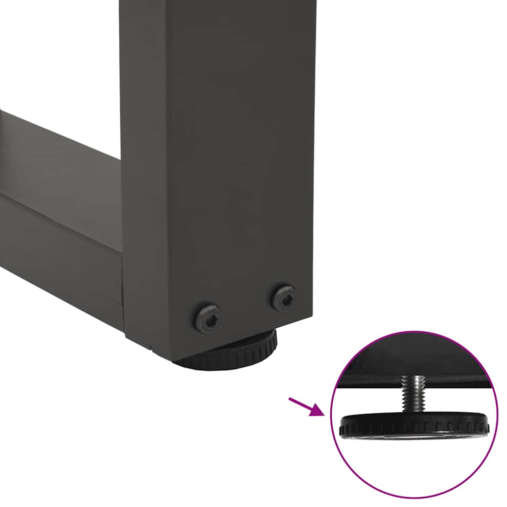 Maison Exclusive - Pieds de table à manger en forme de V, 2 pièces, anthracite, 90 x (72-73,3) cm, acier - 9