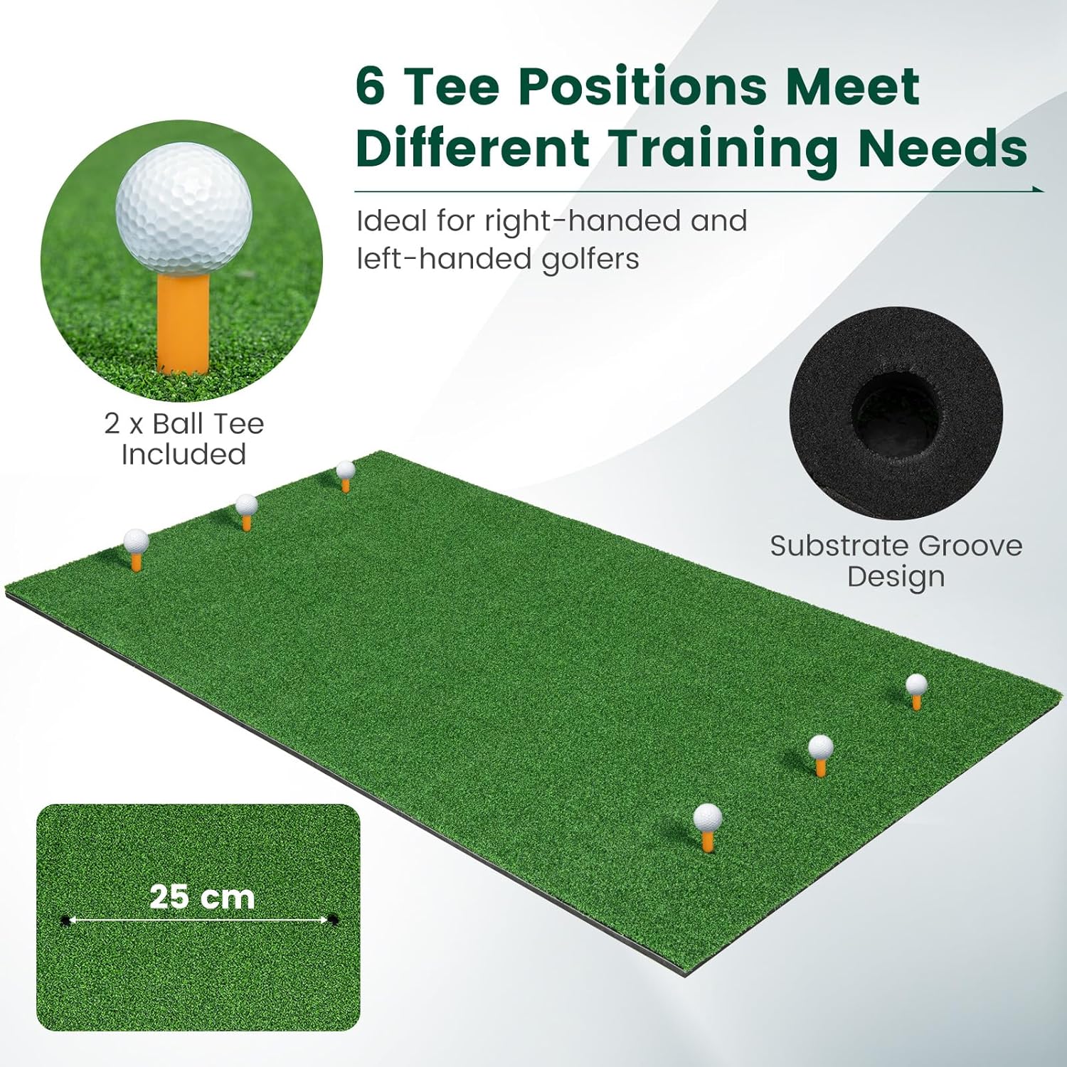 Tapis de Frappe de Golf 152x92cm, Tapis de Gazon Synthétique de pour l'Entraînement en Intérieur et en Extérieur, Aides à l'Entraînement - 2