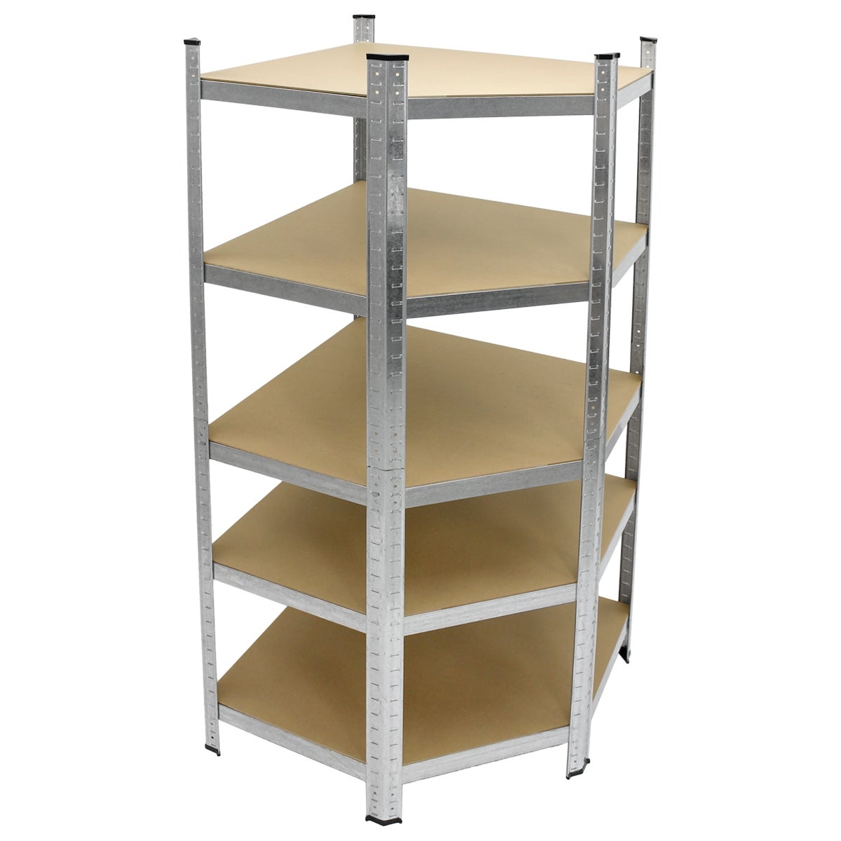 Raft metalic ECD Germany, 5 polite MDF pentru atelier si depozit, etajera metalica cu montaj fara suruburi,rafturi industriale pentru garaj si pivnita
