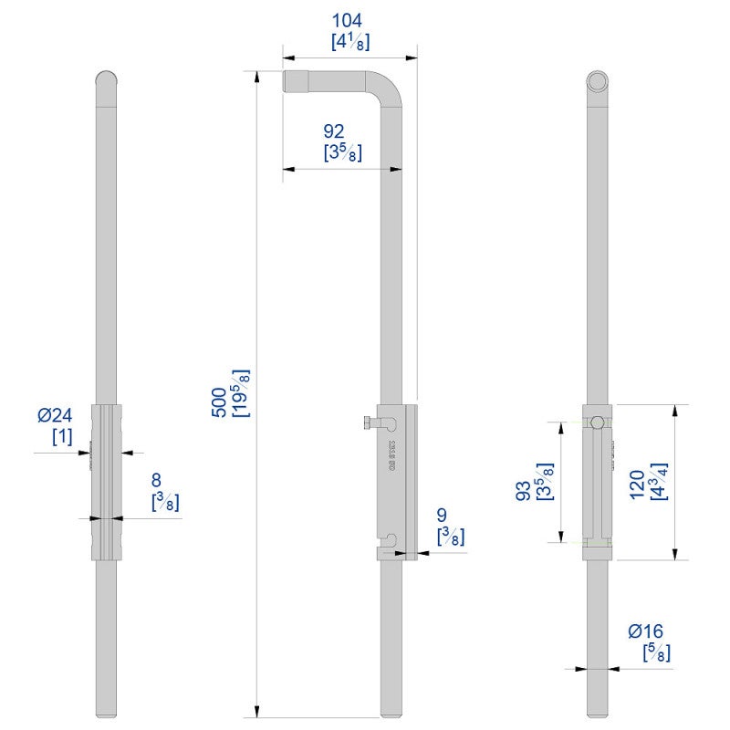 Verrou renforcé avec platine à souder Ø16 mm - 2
