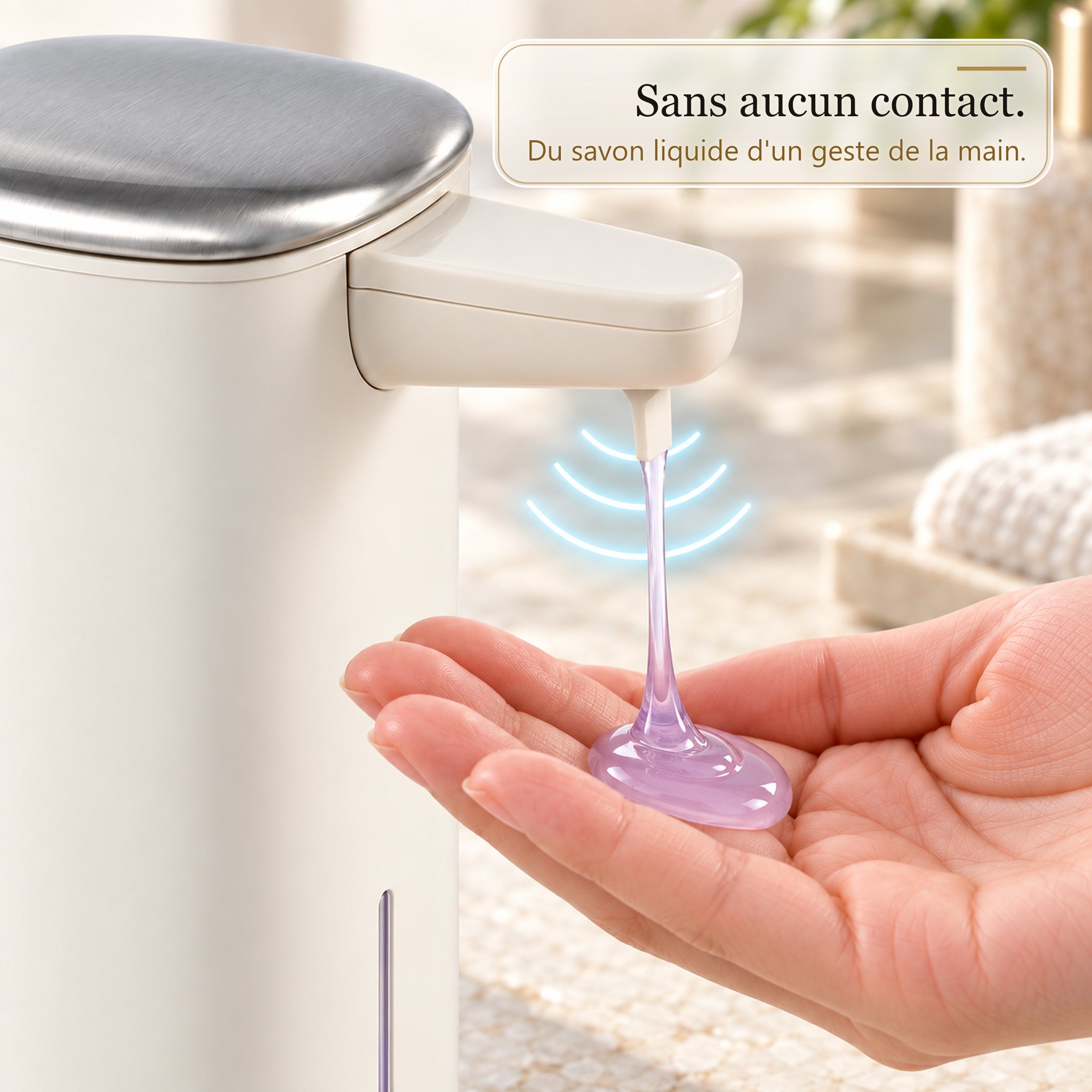 Distributeur automatique de savon liquide Liora Crème | Leroy Merlin