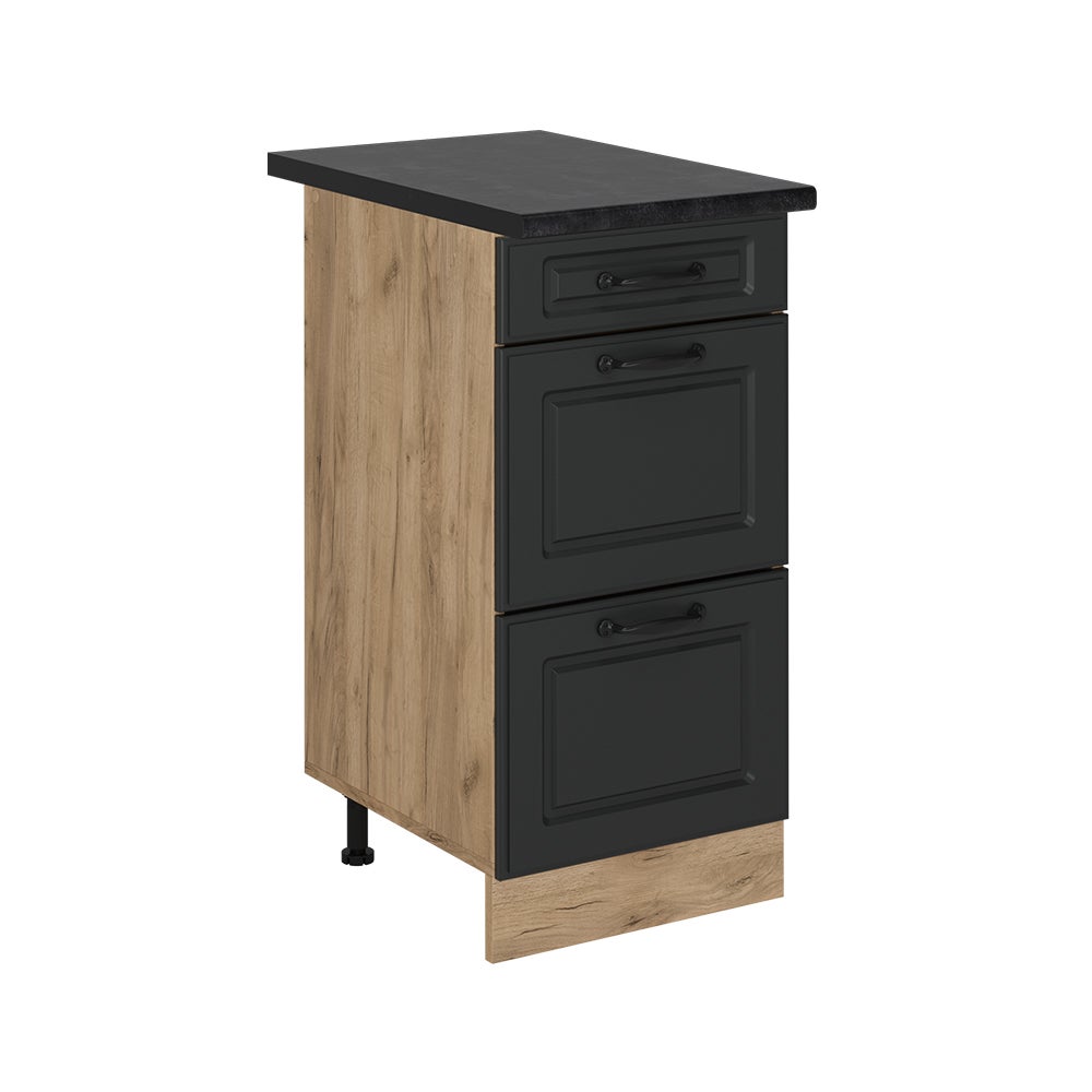 Vicco Szafka dolna do kuchni R-Line, Antracytowy domek wiejski, 40 cm z szufladami, BP Antracyt