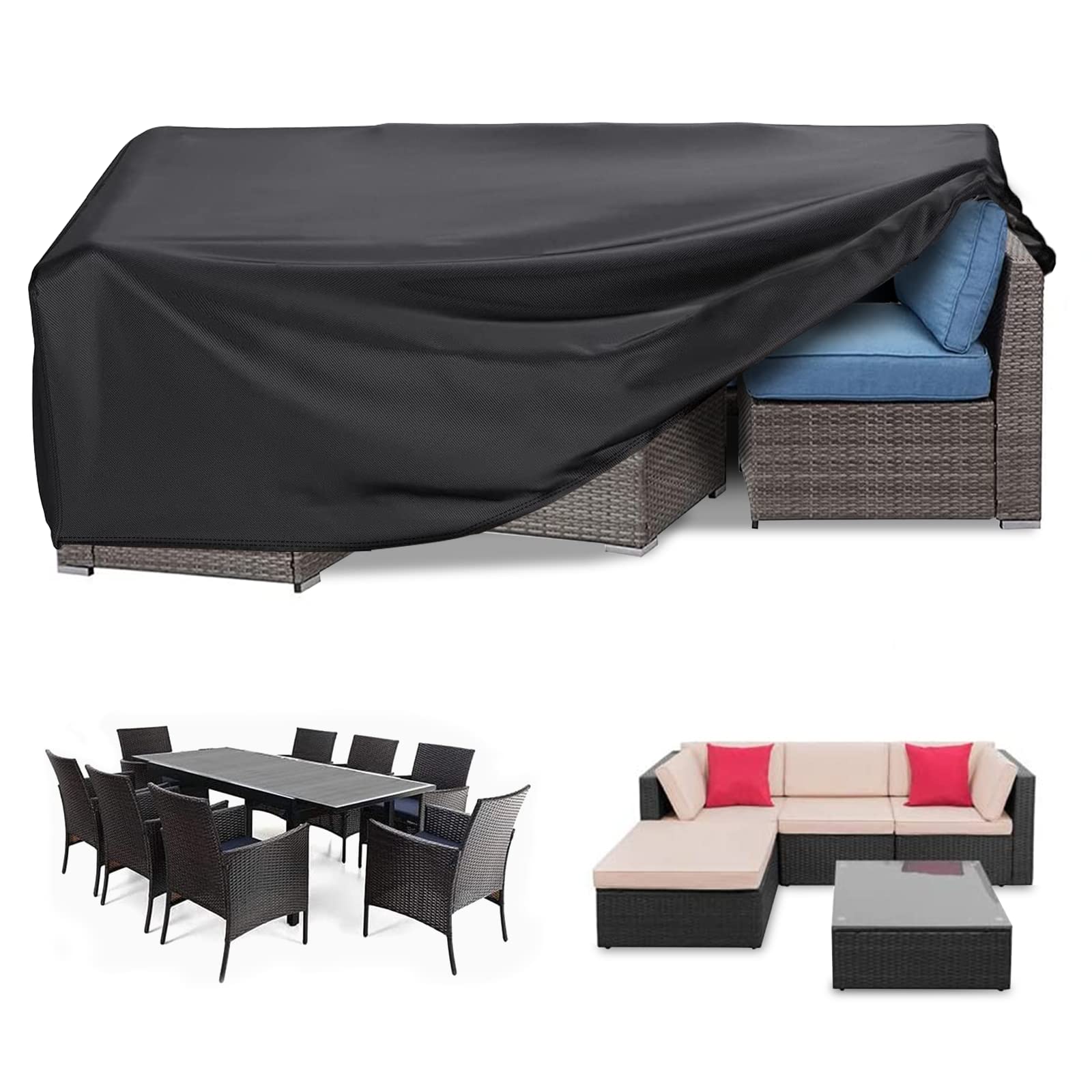 Lot de 2 housses de chaise longue pliante, Oxford, coupe-vent