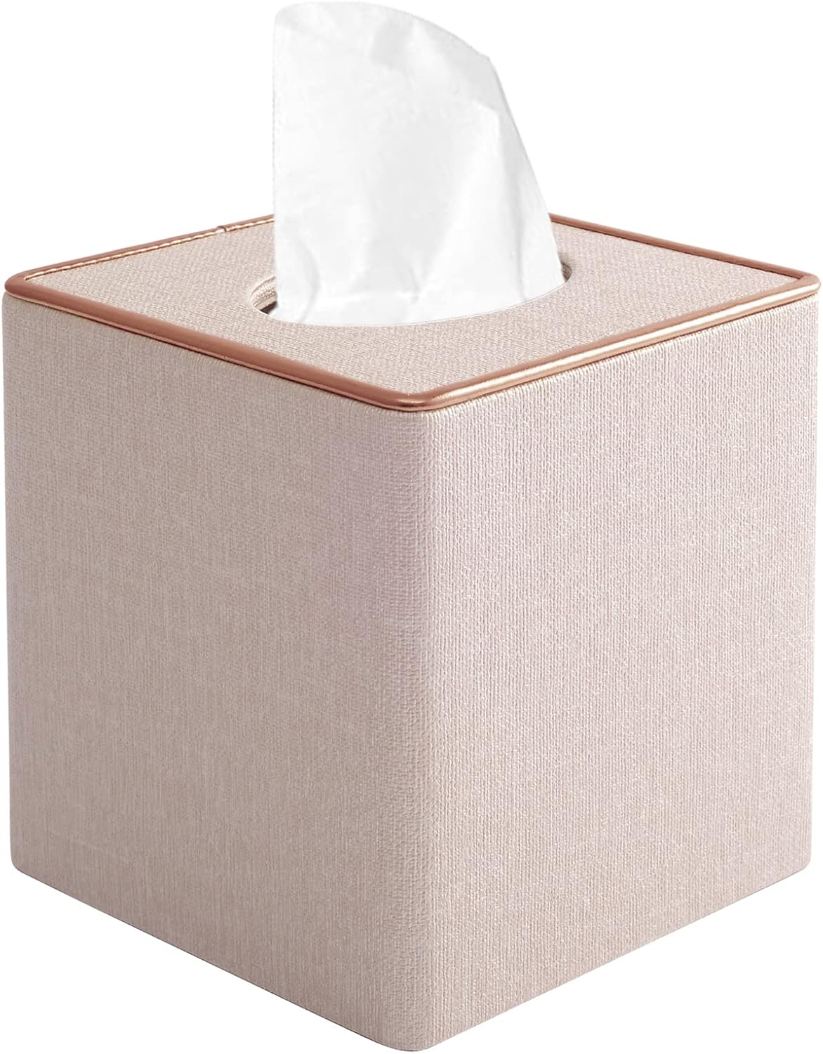 Porta Fazzoletti Elegante In Pelle PU – Scatola Copri Fazzoletti Quadrata Per Bagno, Camera E Ufficio (Nero)