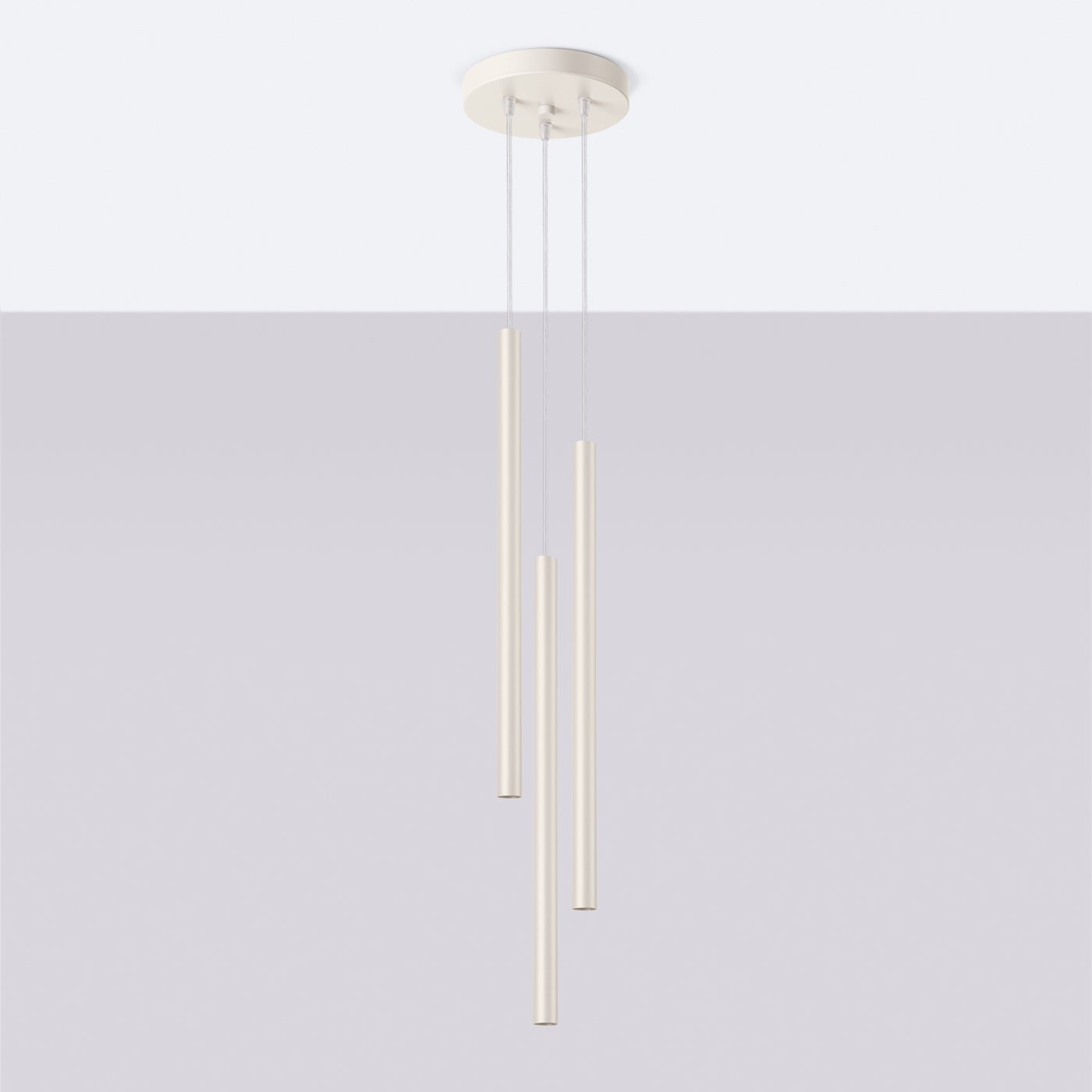 Lampa wisząca BRILL 3P beżowa LED 4000K - 19.5x19.5x104cm Sollux