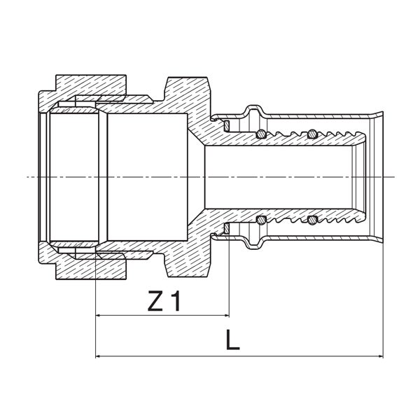 Manchon de transition fluxo à sertir Ø16 - cuivre compression Ø16 - 2