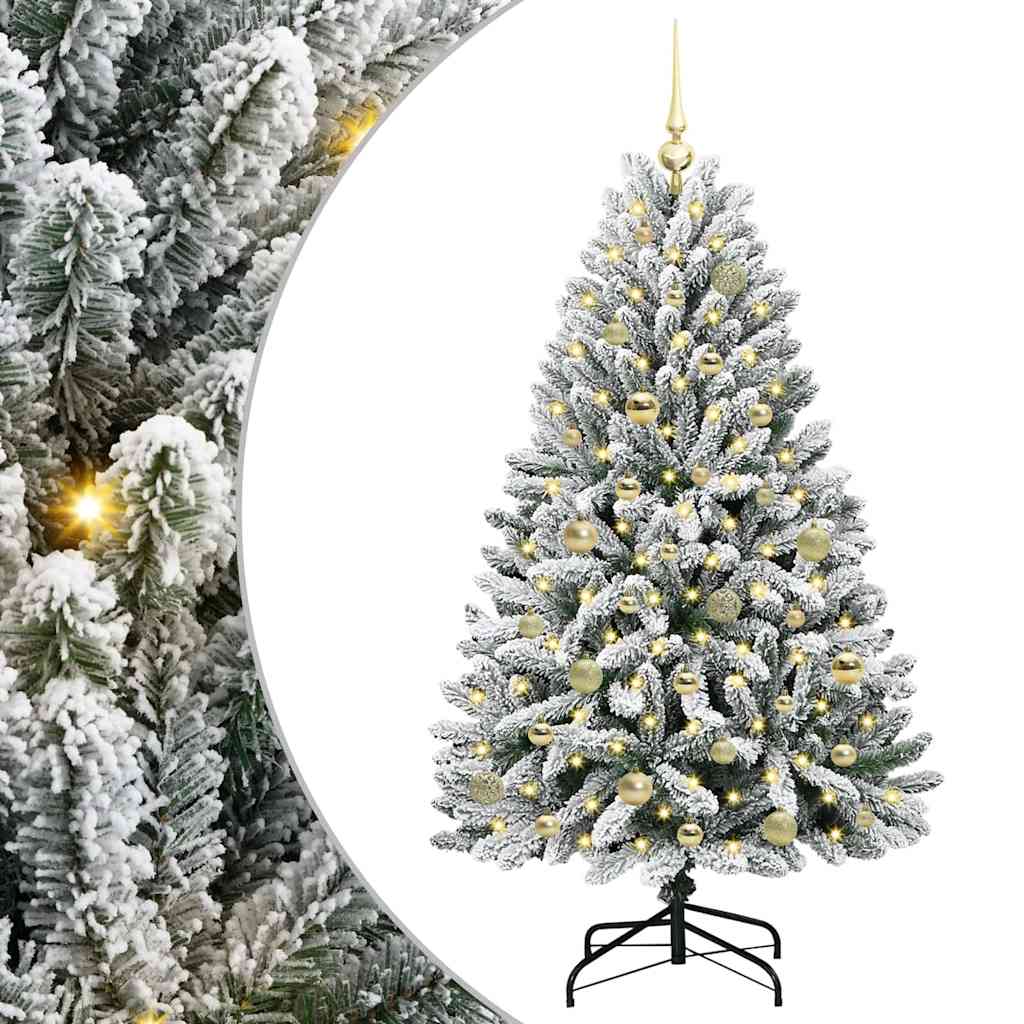 Sztuczna choinka Zielony i Biały 150 cm PVC i Metal