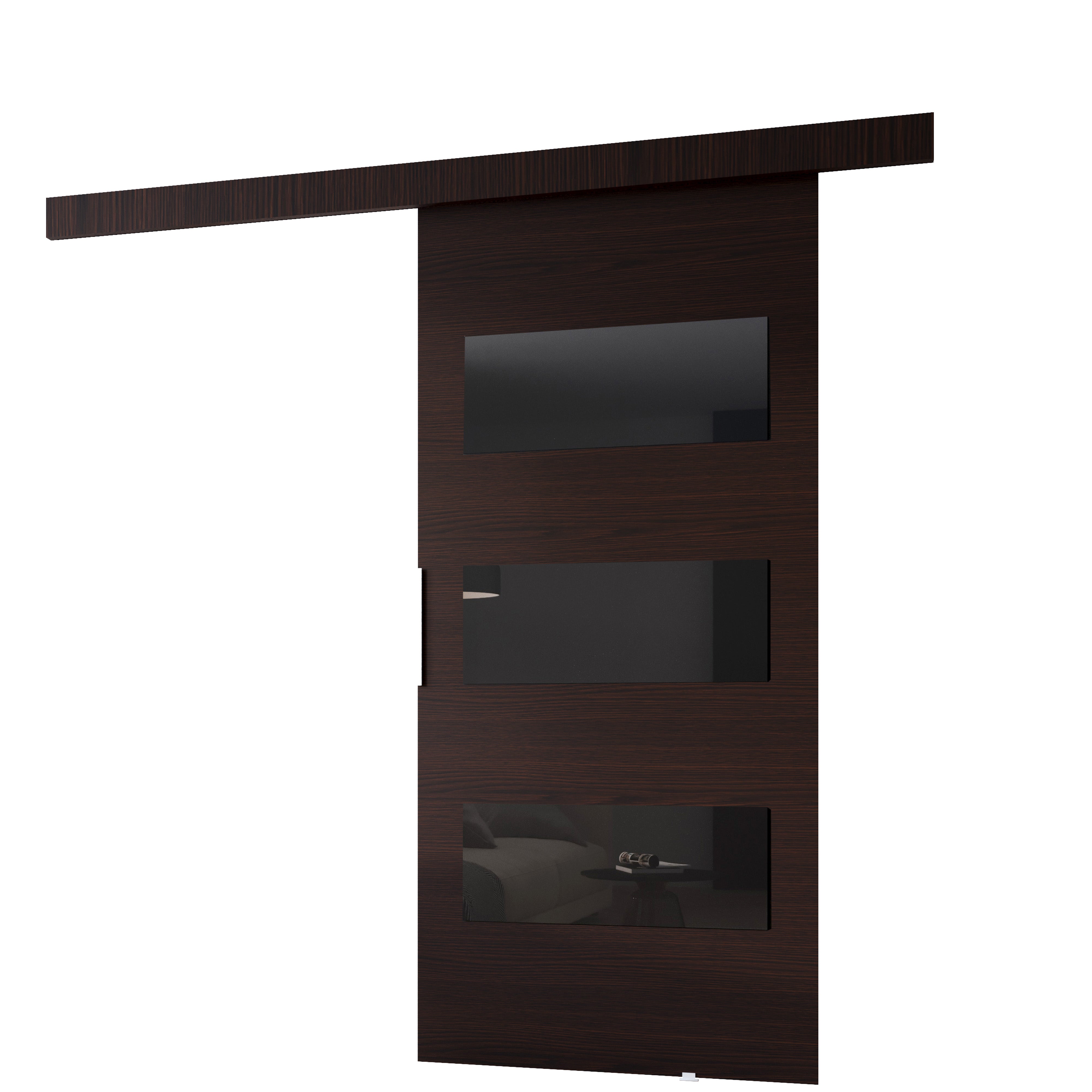 Drzwi przesuwne wewnętrzne CLEAN E 76 cm w kolorze wenge.