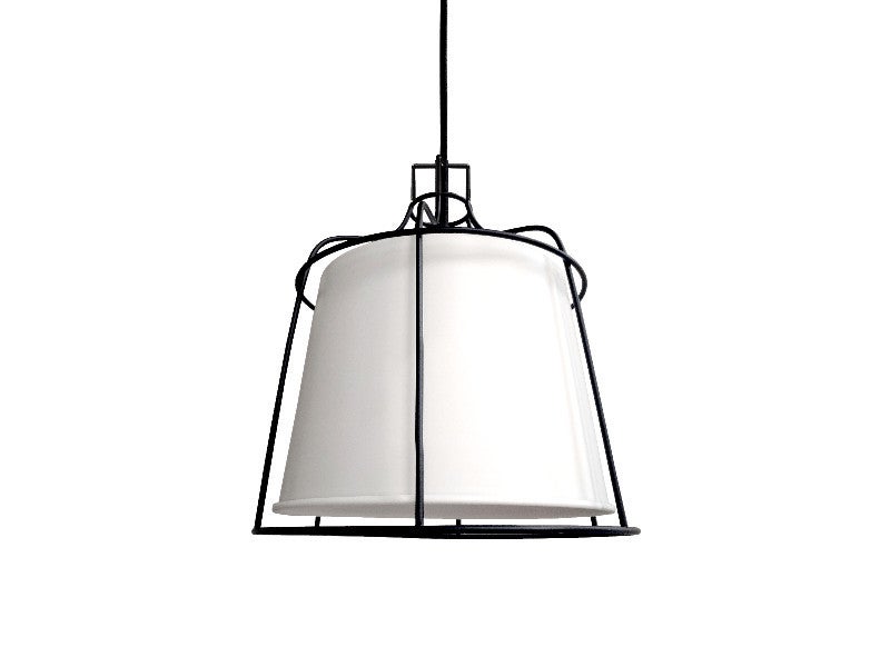 Lampa sufitowa wisząca Dritto biało-czarna 1xE27x60W wym: 126 x 25 x 25 cm metal Light Prestige