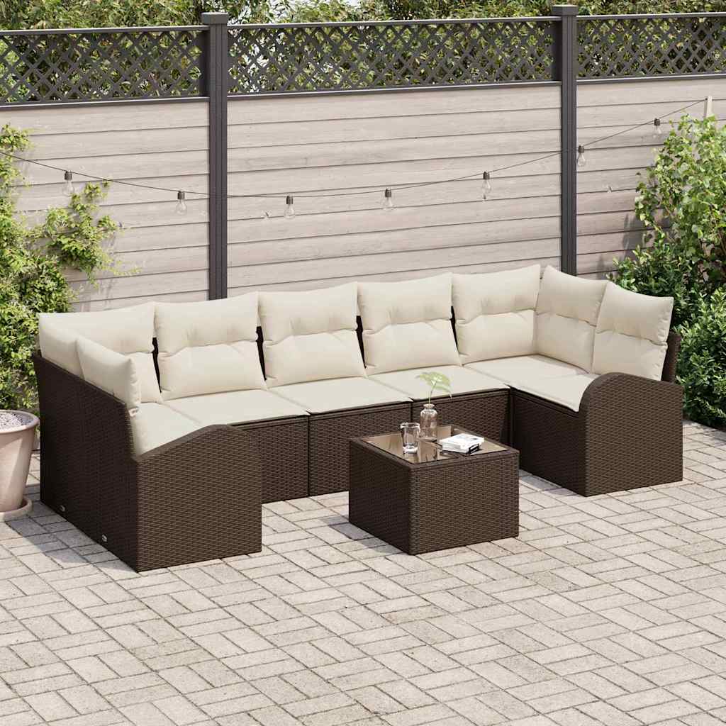Zestaw Sof na Ogród Brązowy 55 x 55 x 37 cm polirattan vidaXL
