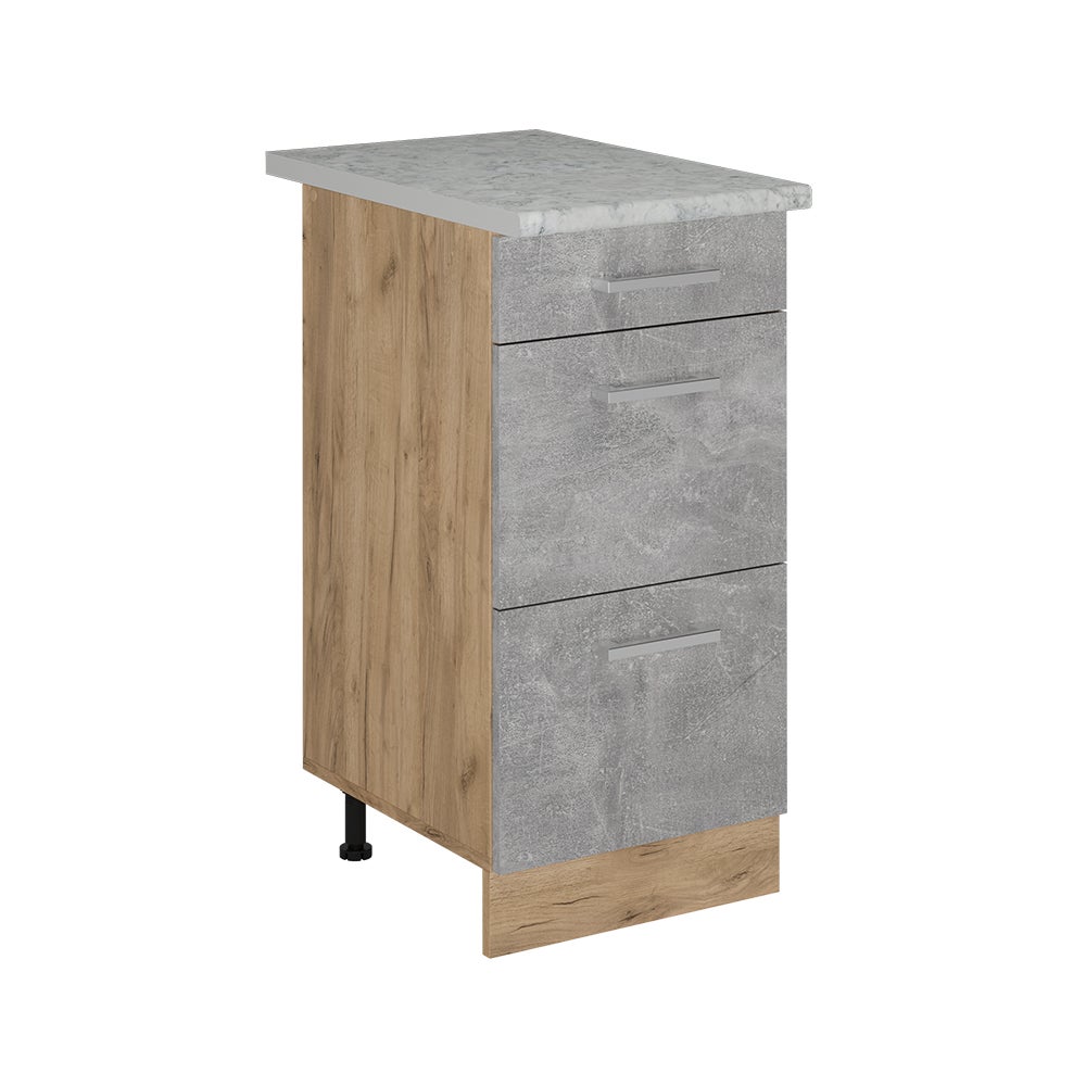 Vicco Szafka dolna do kuchni R-Line, Beton, 40 cm z szufladami, marmur AP
