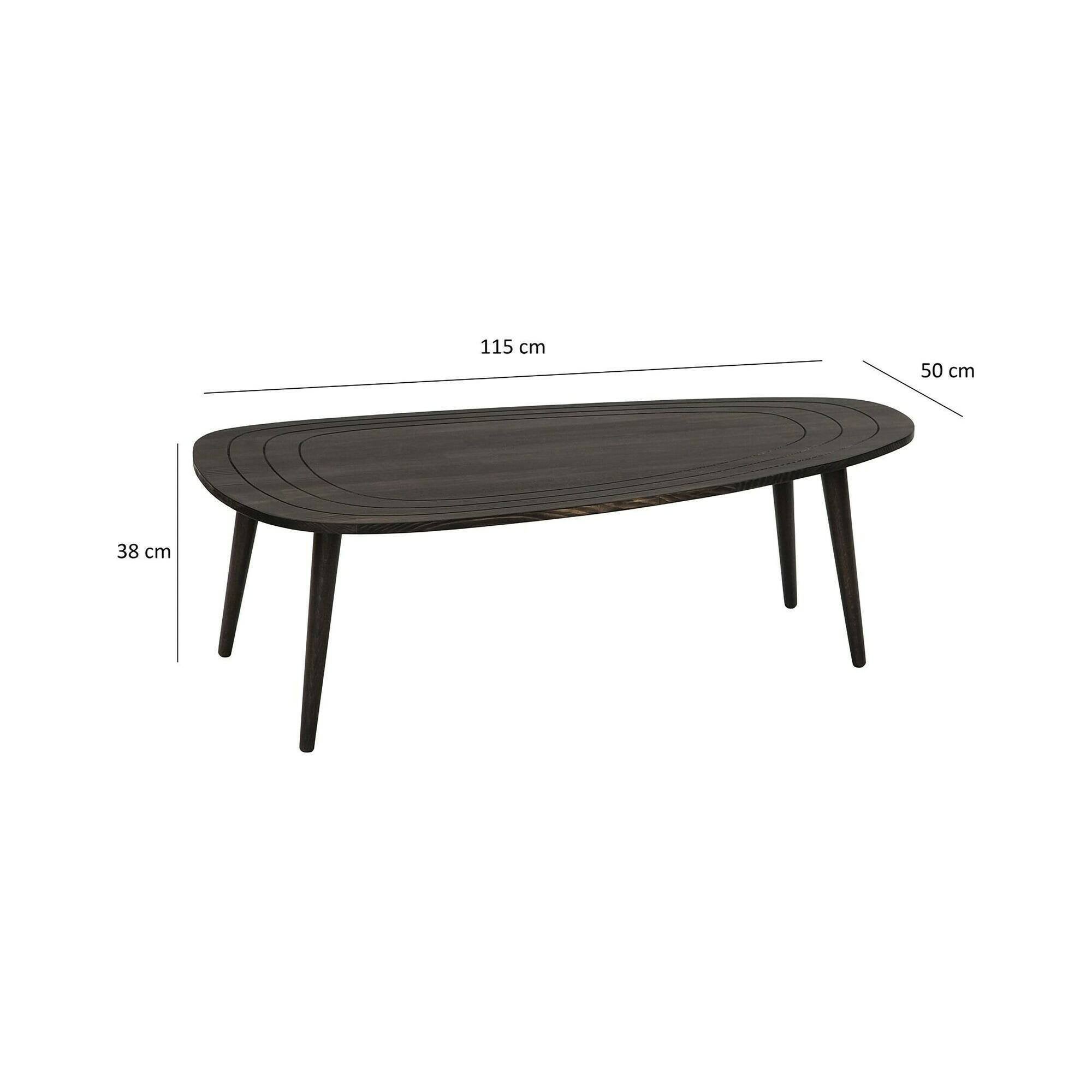 Table basse Beid, Table basse, Porte-revues pour canapé, Etagère de salon, 115x50h38 cm, Anthracite - 3