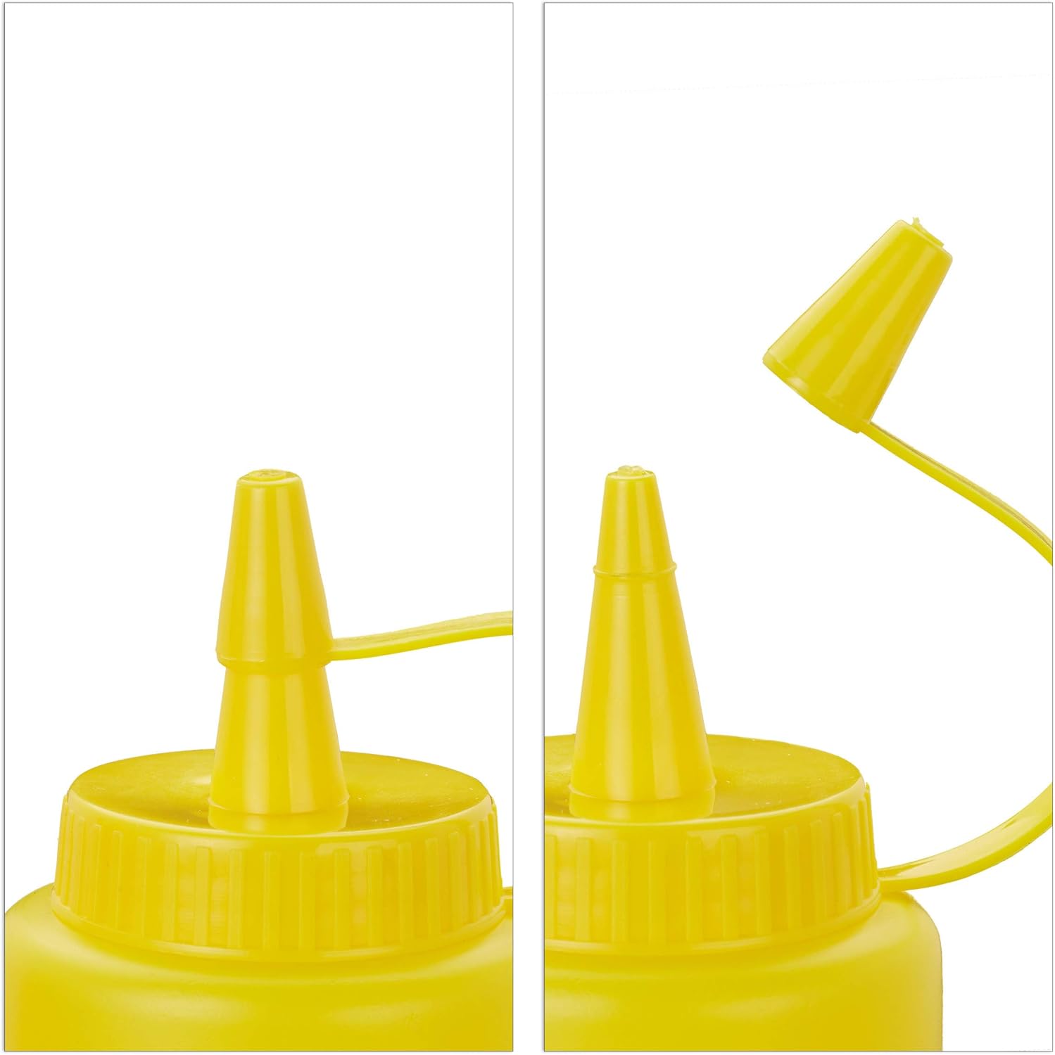 Bouteille à sauce, lot de 9, rechargeable, 400 ml, squeeze bottle, récipient plastique, rouge/jaune/blanc - 5