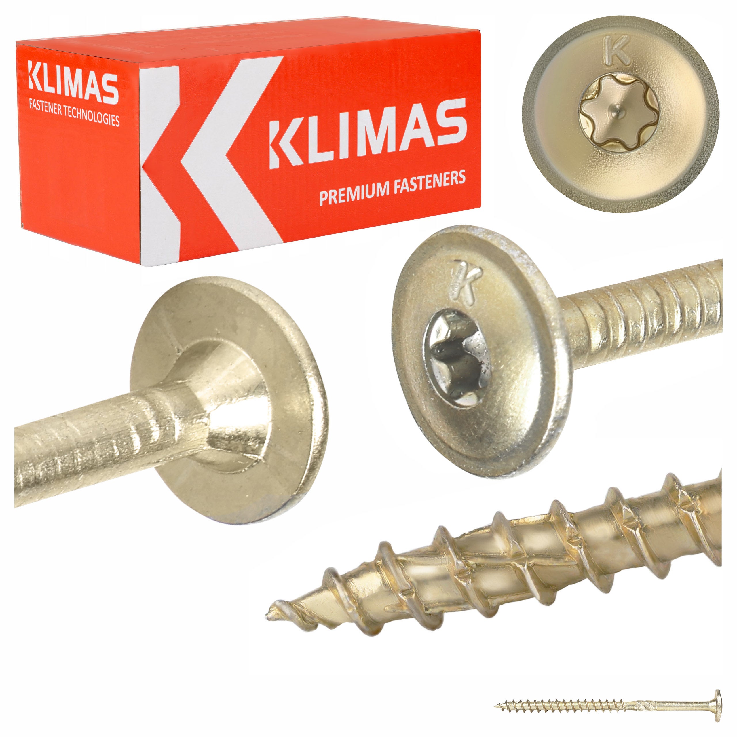 Wkręty ciesielskie Klimas WKCP 5x80 mm do drewna z łbem talerzowym ...